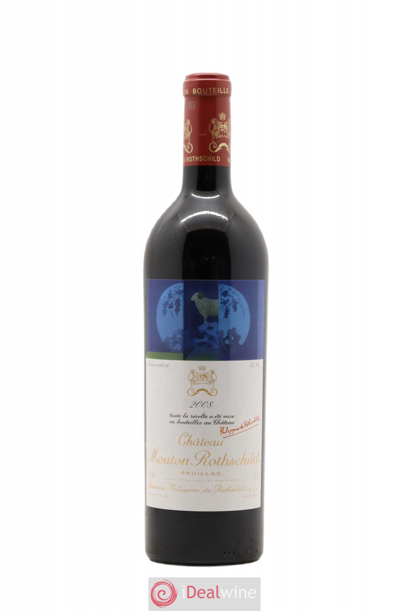 Château Mouton Rothschild 1er Grand Cru Classé 2008 - Lot de 1 bouteille - 0