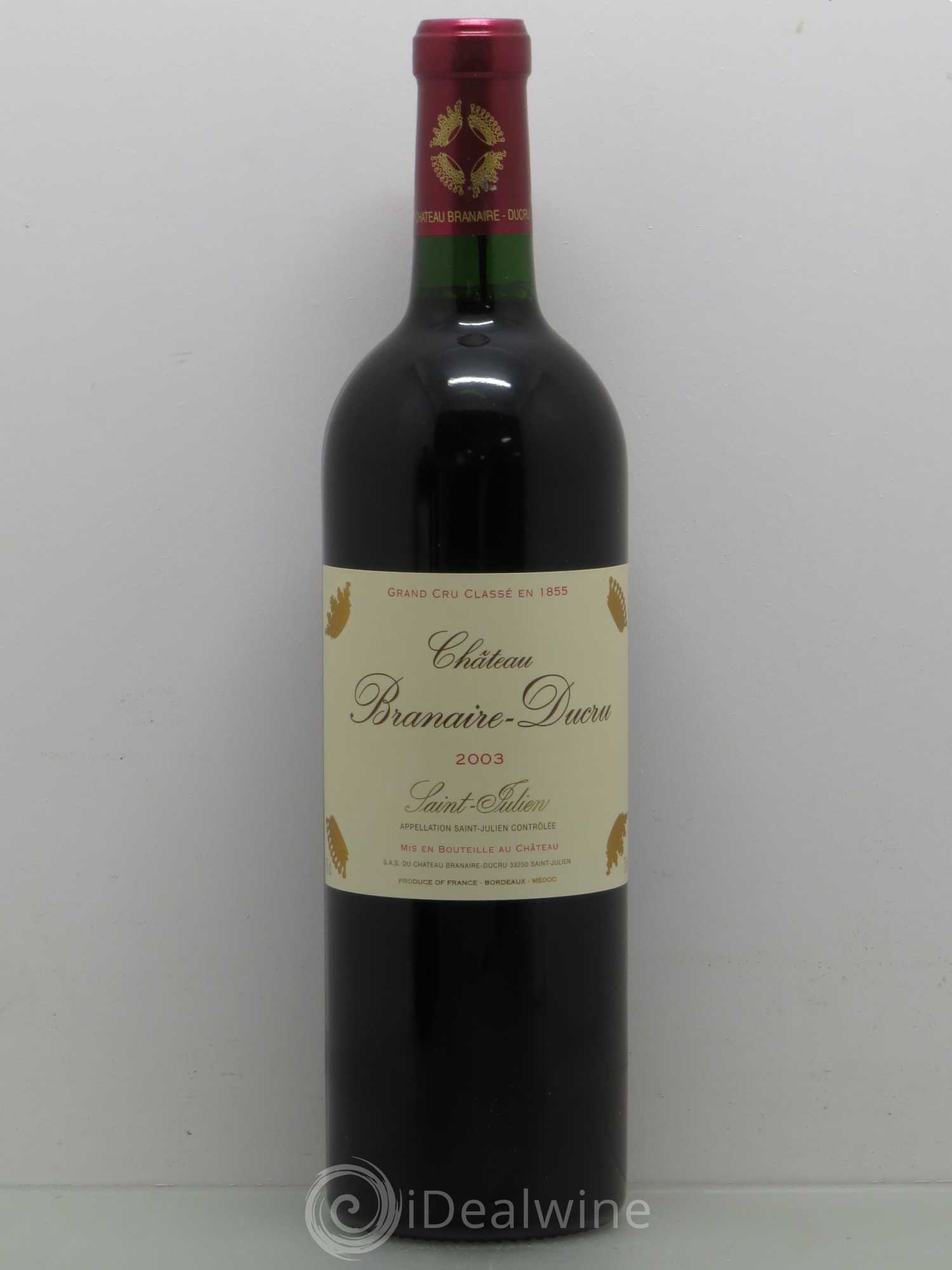 Château Branaire Ducru 4ème Grand Cru Classé 2003 - Lot de 1 bouteille - 0