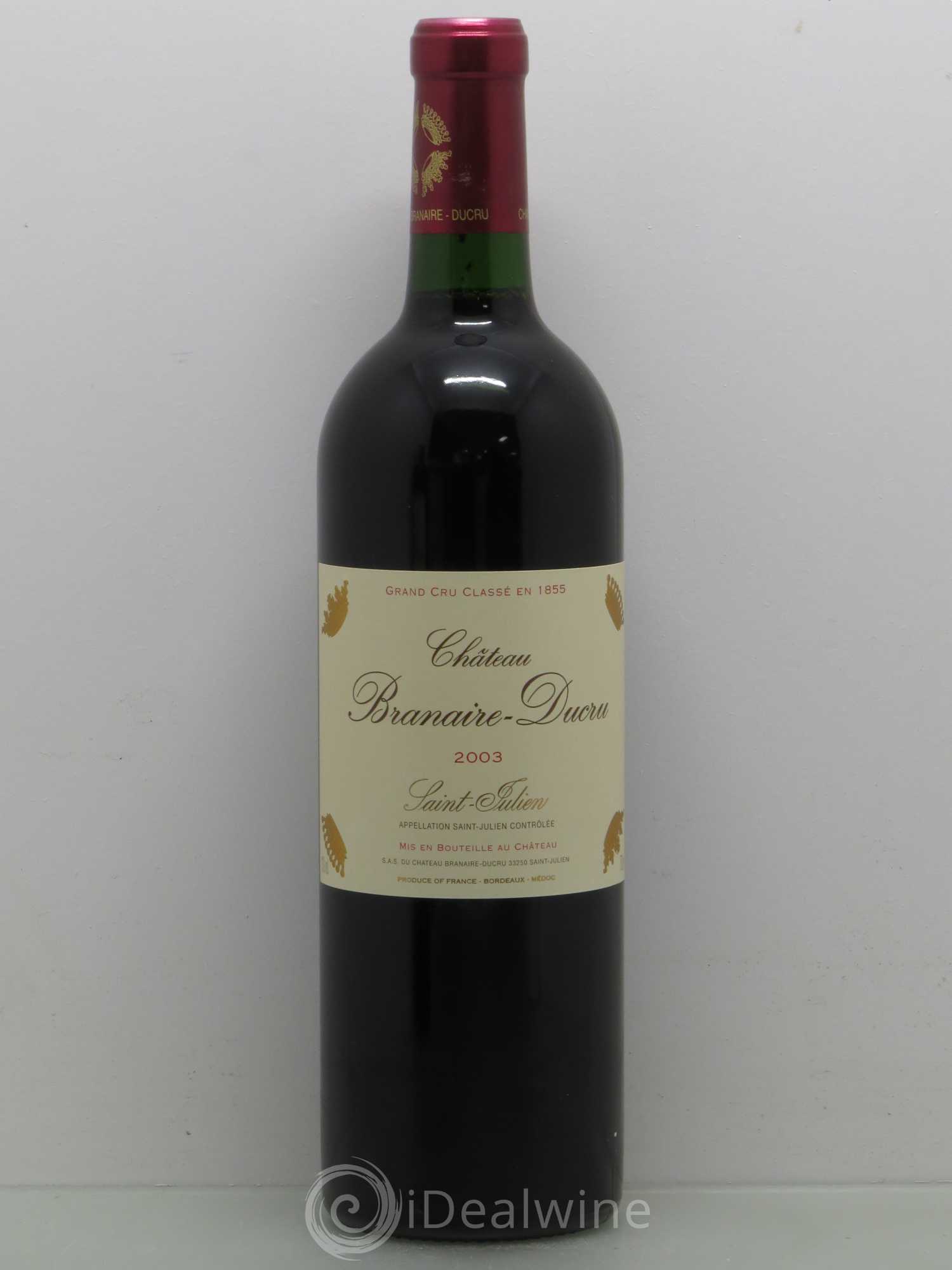 Château Branaire Ducru 4ème Grand Cru Classé 2003 - Lot de 1 bouteille - 0