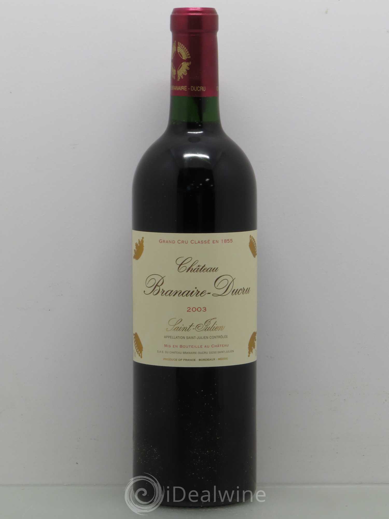 Château Branaire Ducru 4ème Grand Cru Classé 2003 - Lot de 1 bouteille - 0