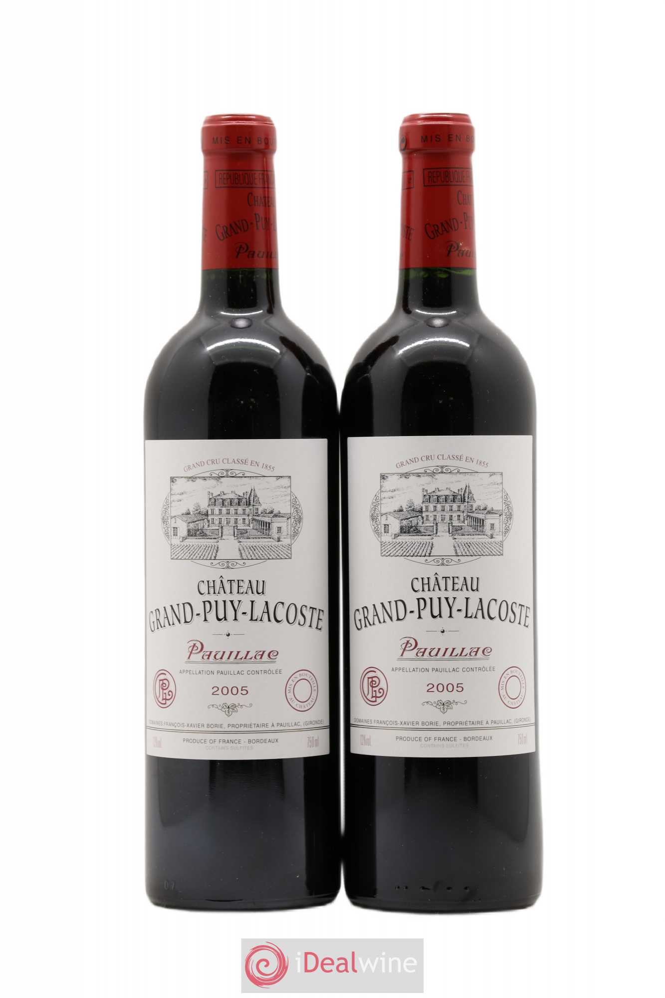 Château Grand Puy Lacoste 5ème Grand Cru Classé 2005 - Lot de 2 bouteilles - 0