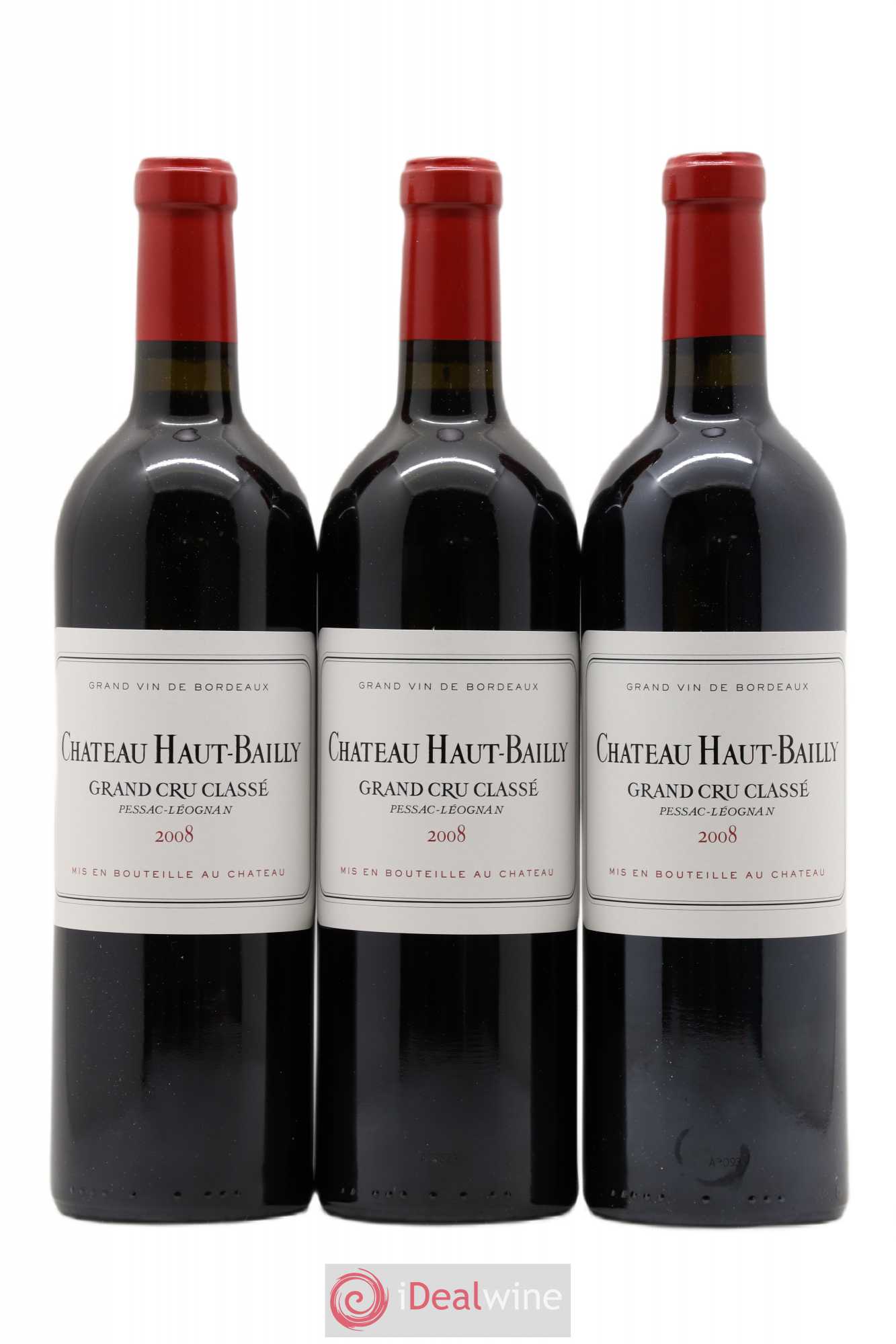 Château Haut-Bailly Cru Classé de Graves 2008 - Lot de 3 bouteilles - 0