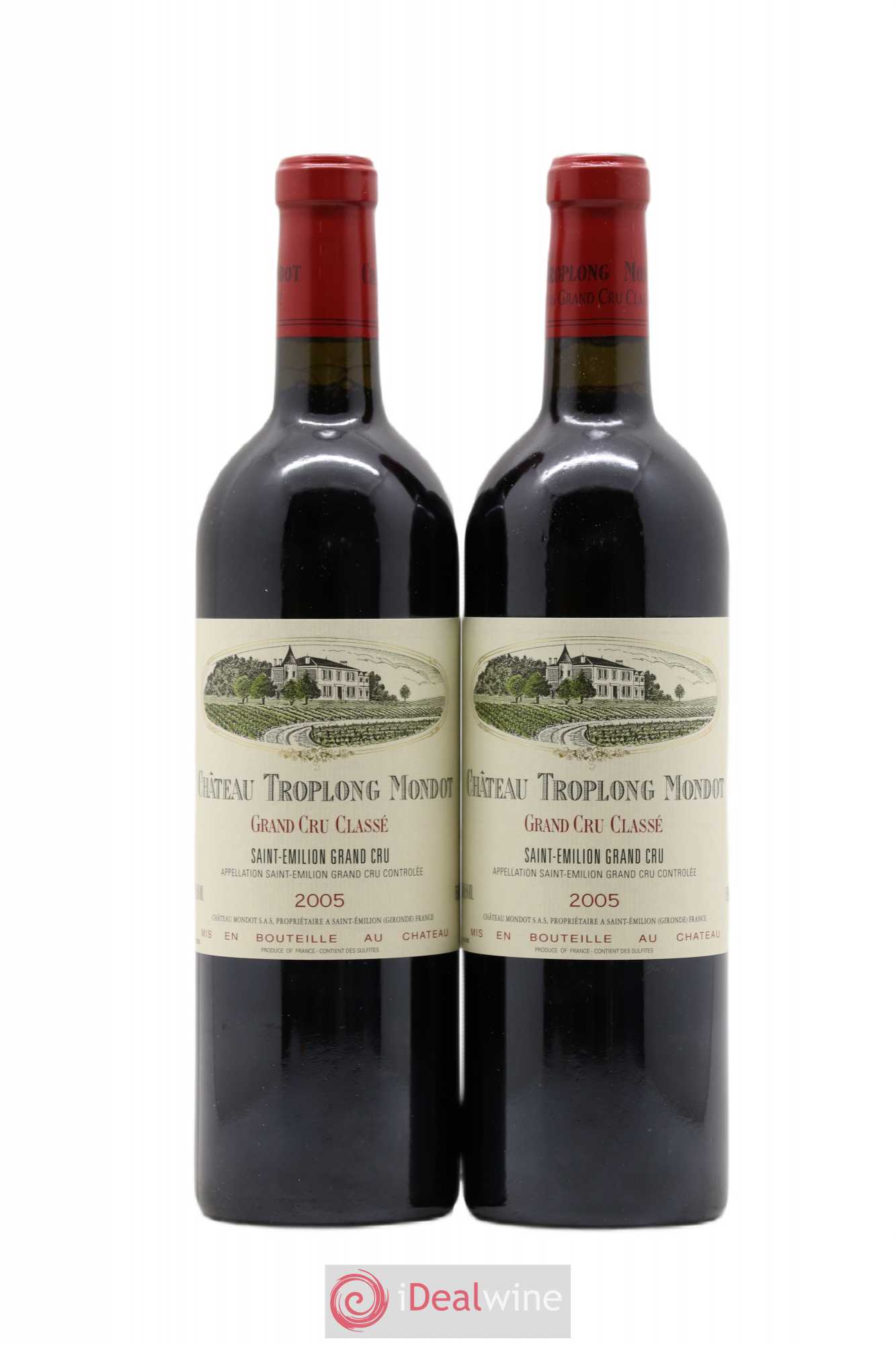 Château Troplong Mondot 1er Grand Cru Classé B 2005 - Lot de 2 bouteilles - 0