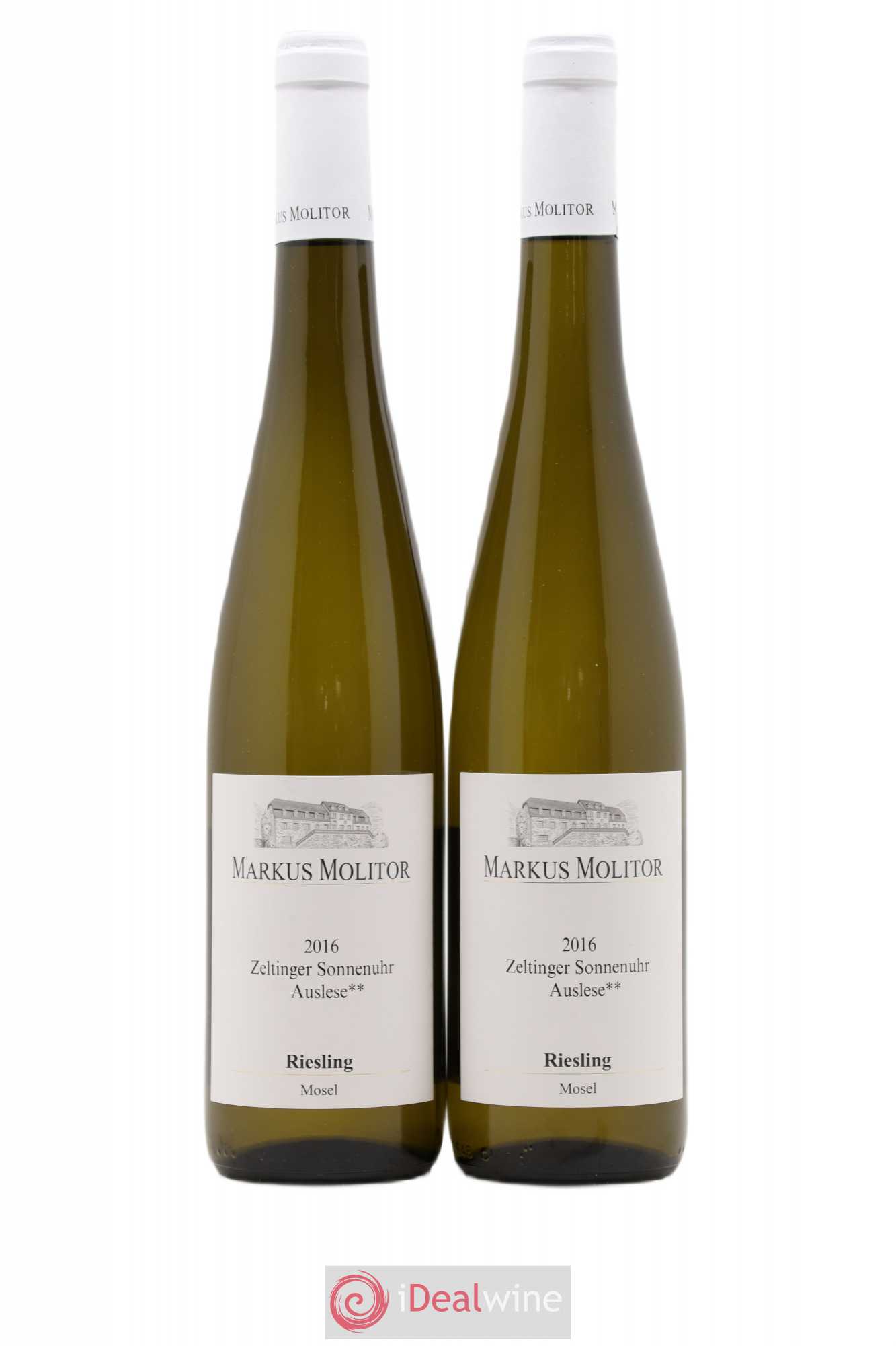 Riesling Markus Molitor Zeltinger Sonnenuhr Auslese White Capsule°° 2016 - Lot de 2 bouteilles - 0