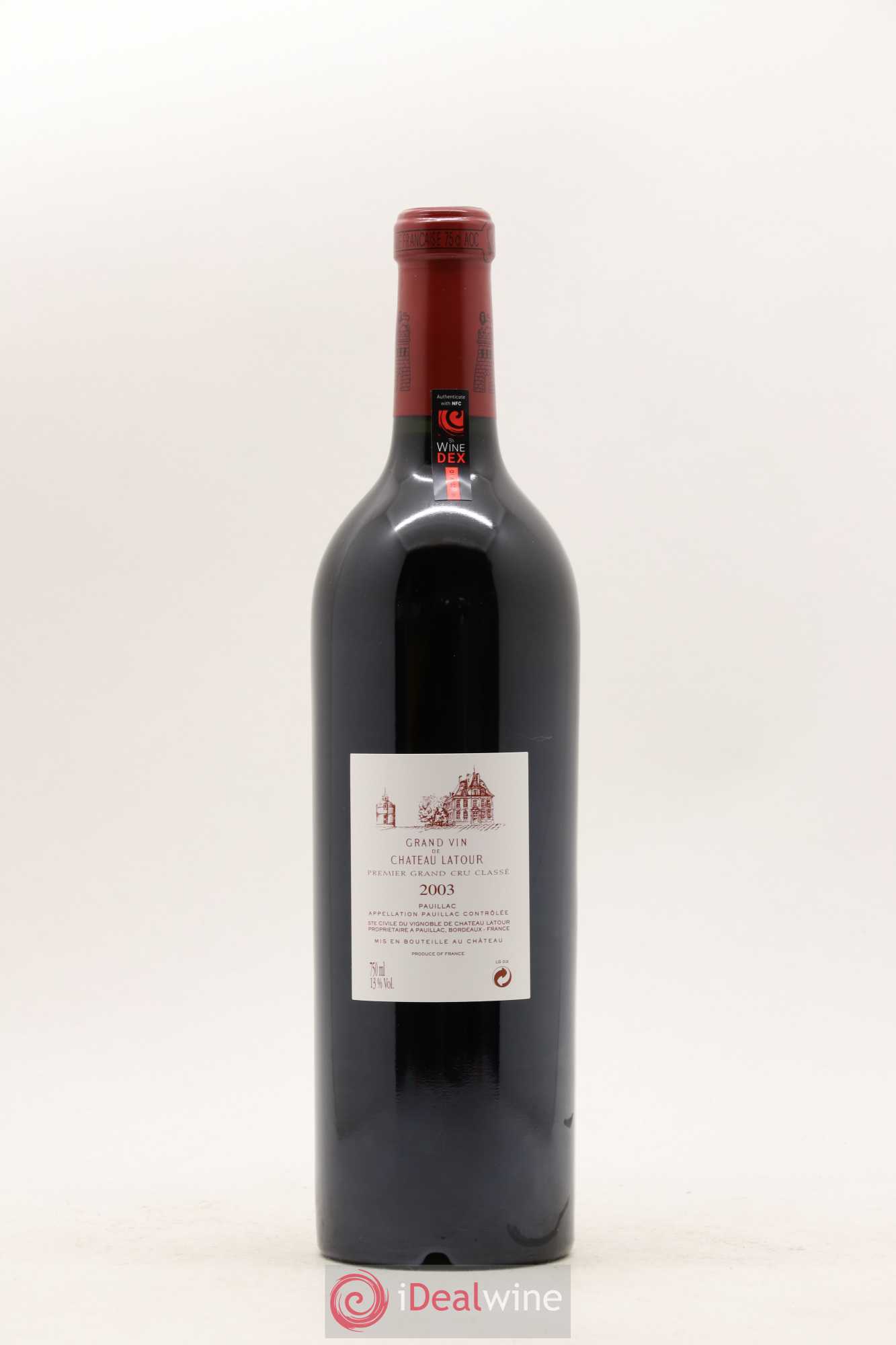 Château Latour 1er Grand Cru Classé 2003 - Lot de 1 bouteille - 1