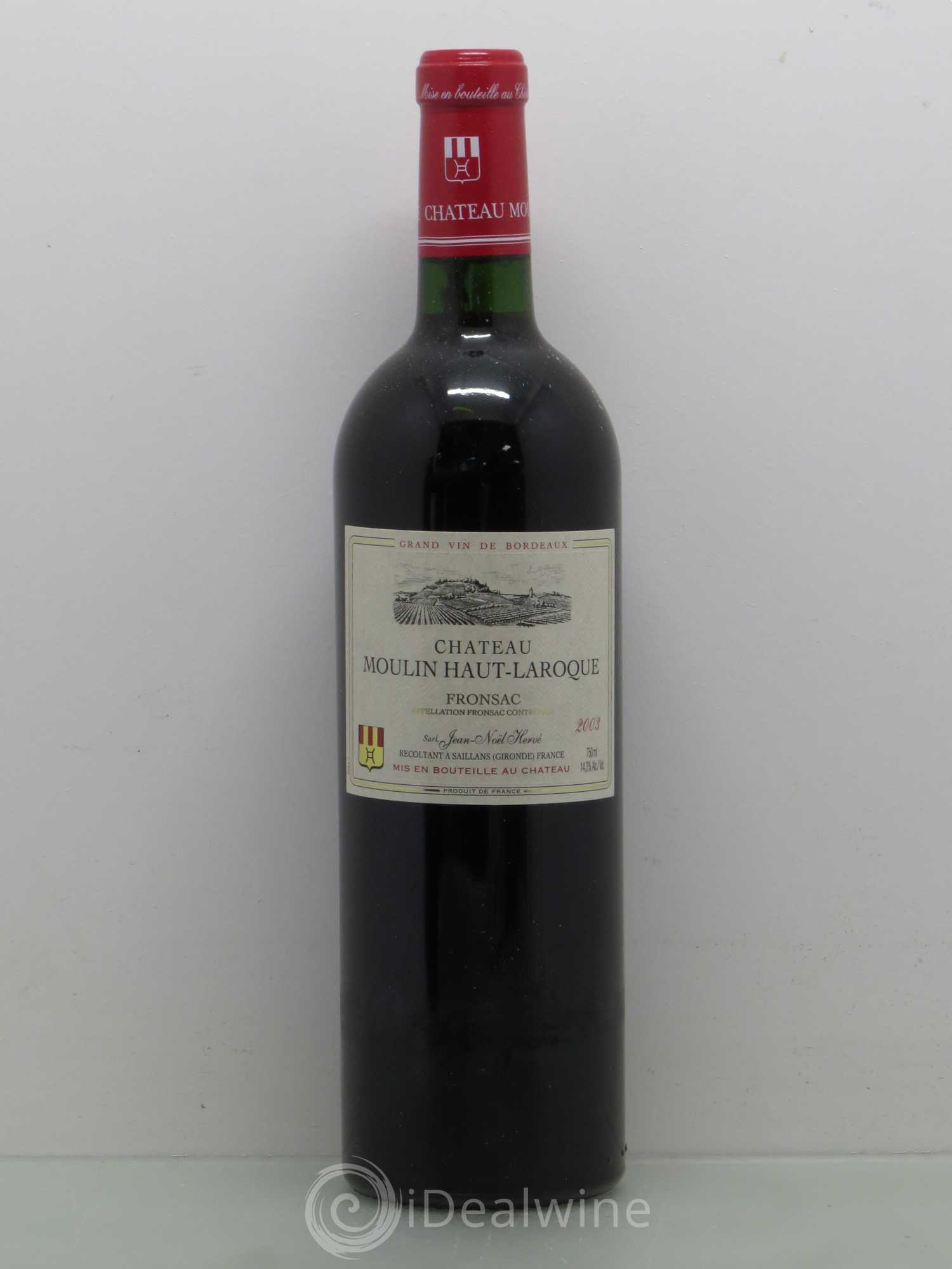Fronsac Moulin Haut Larroque 2003 - Posten von 1 Flasche - 0