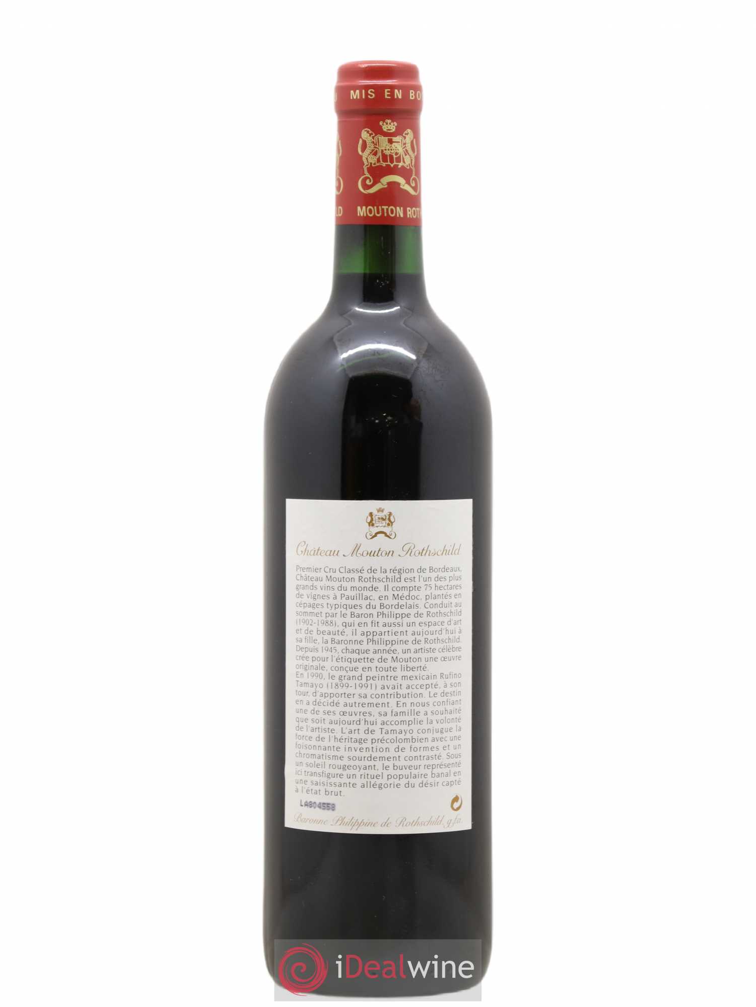 Château Mouton Rothschild 1er Grand Cru Classé 1998 - Lot de 1 bouteille - 1