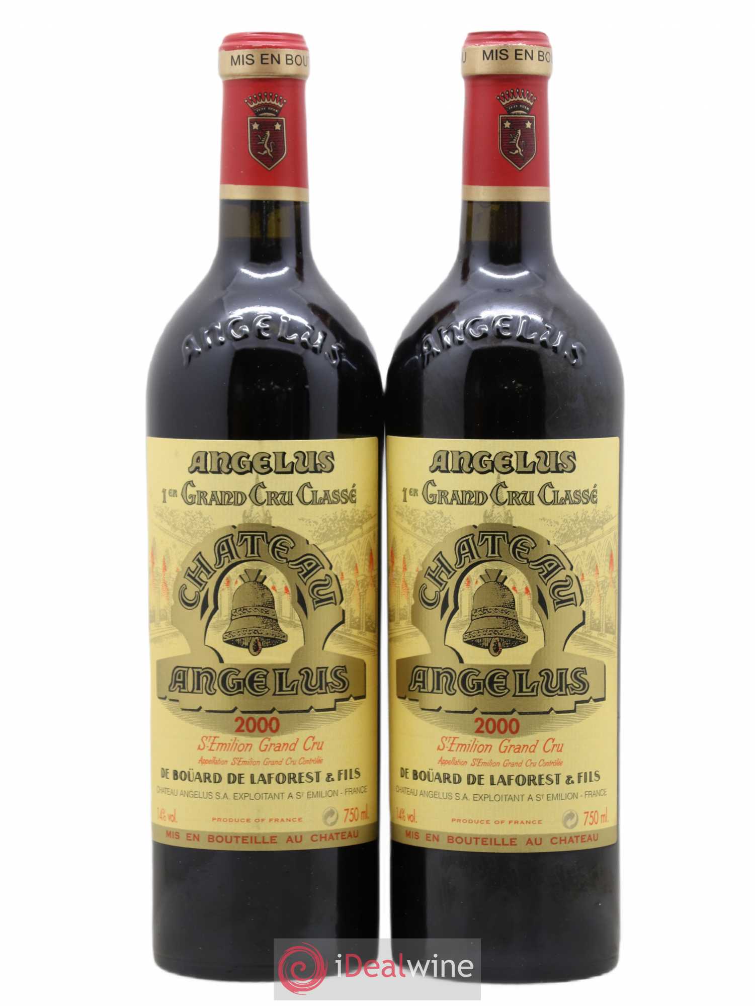 Château Angélus 1er Grand Cru Classé A 2000 - Lot de 2 bouteilles - 0