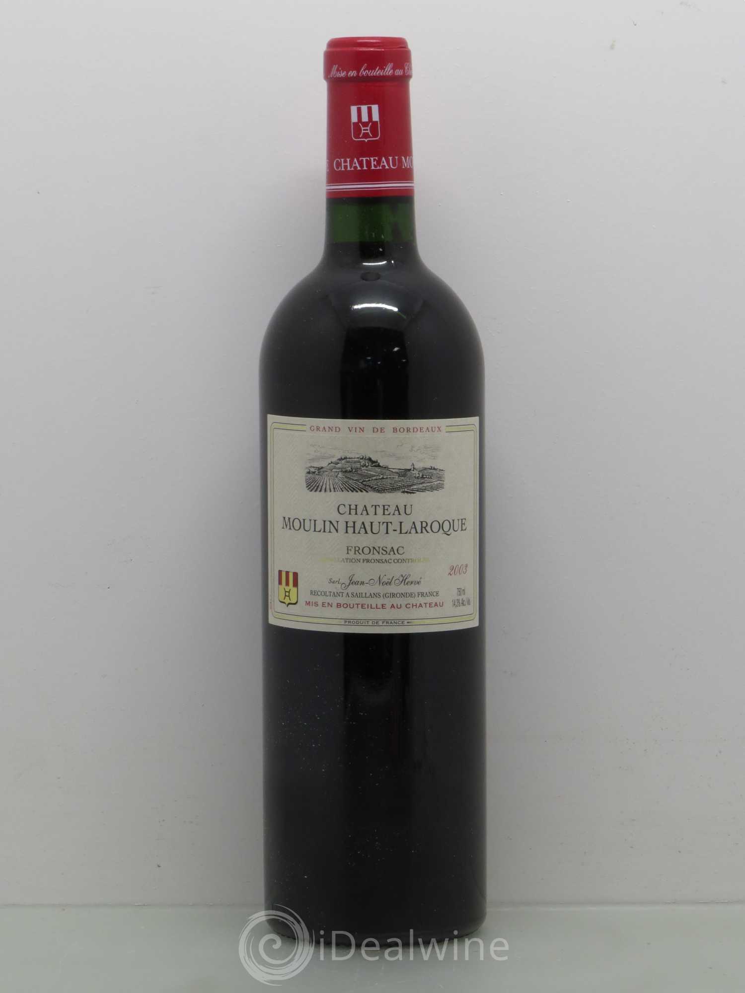 Fronsac Moulin Haut Larroque 2003 - Posten von 1 Flasche - 0