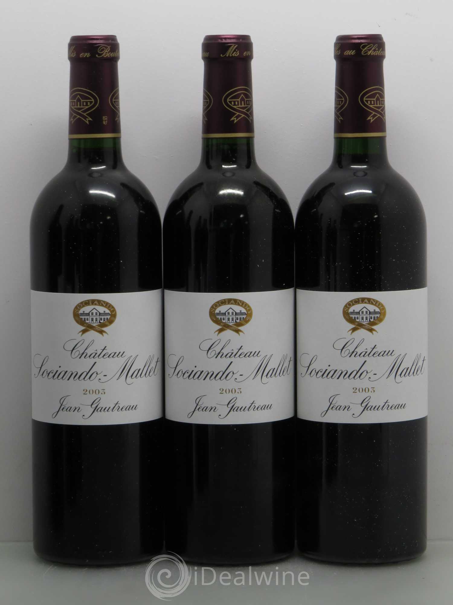 Château Sociando Mallet 2003 - Lot de 6 bouteilles - 1