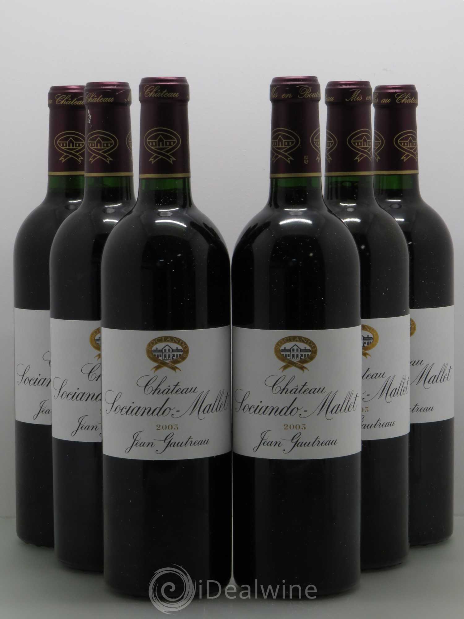 Château Sociando Mallet 2003 - Lot de 6 bouteilles - 0