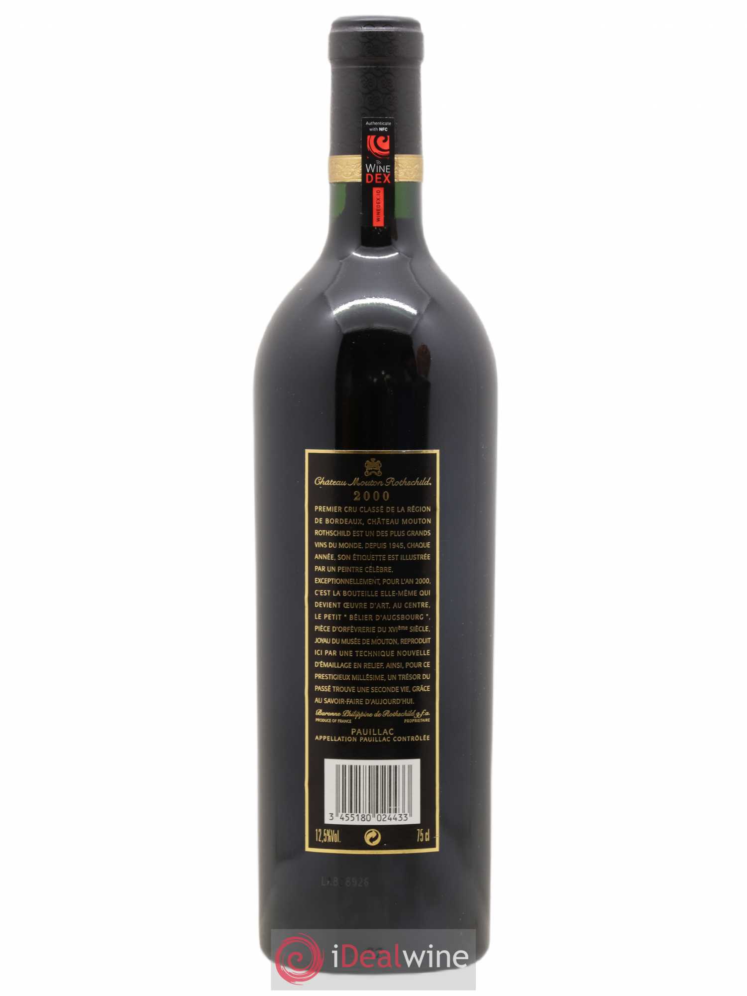 Château Mouton Rothschild 1er Grand Cru Classé 2000 - Lot de 1 bouteille - 1