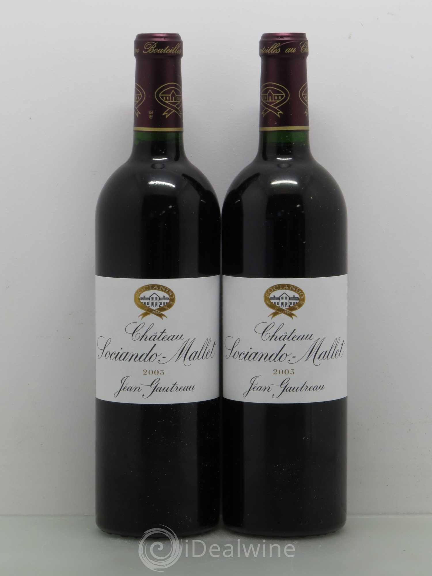 Château Sociando Mallet 2003 - Lot de 2 bouteilles - 0