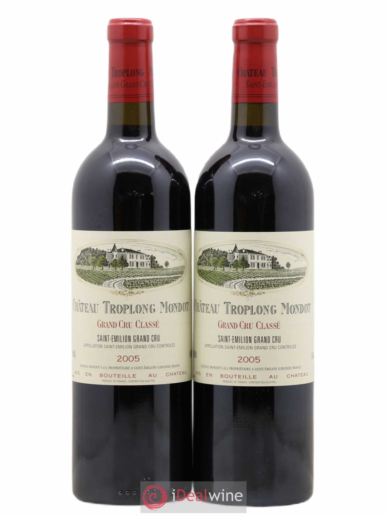 Château Troplong Mondot 1er Grand Cru Classé B 2005 - Lot de 2 bouteilles - 0