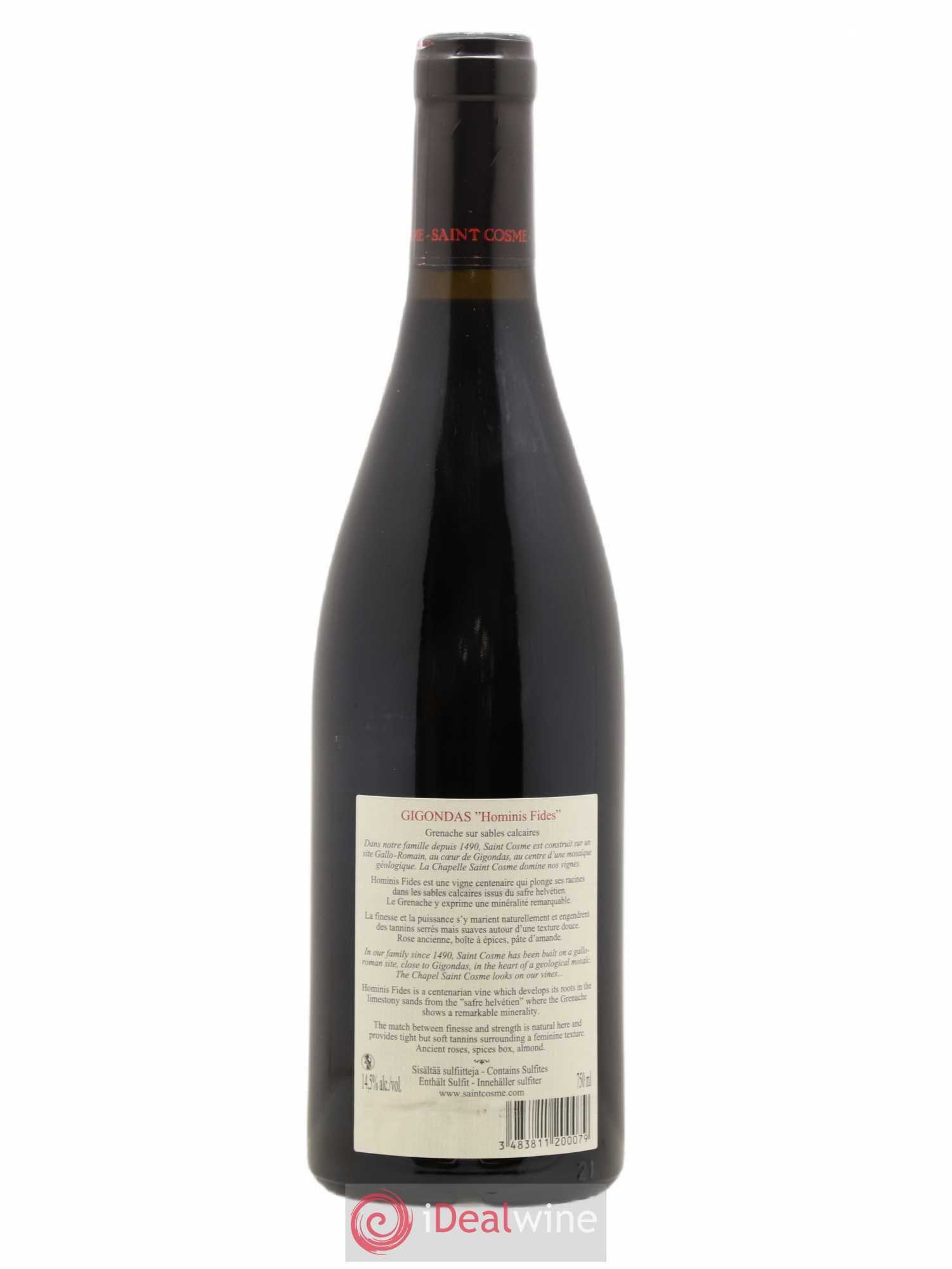 Gigondas Hominis Fides Saint Cosme 2007 - Lot de 1 bouteille - 1