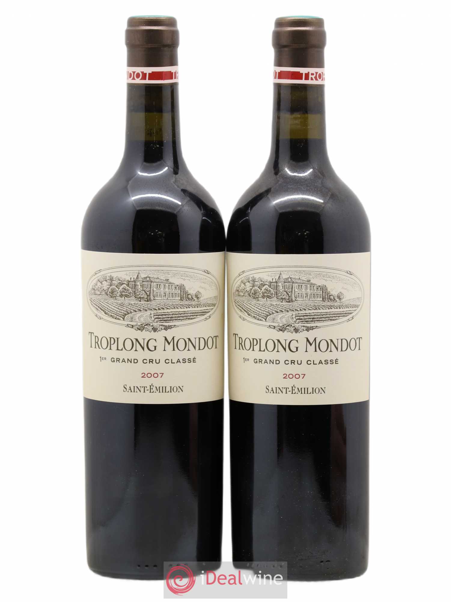 Château Troplong Mondot 1er Grand Cru Classé B 2007 - Lot de 2 bouteilles - 0