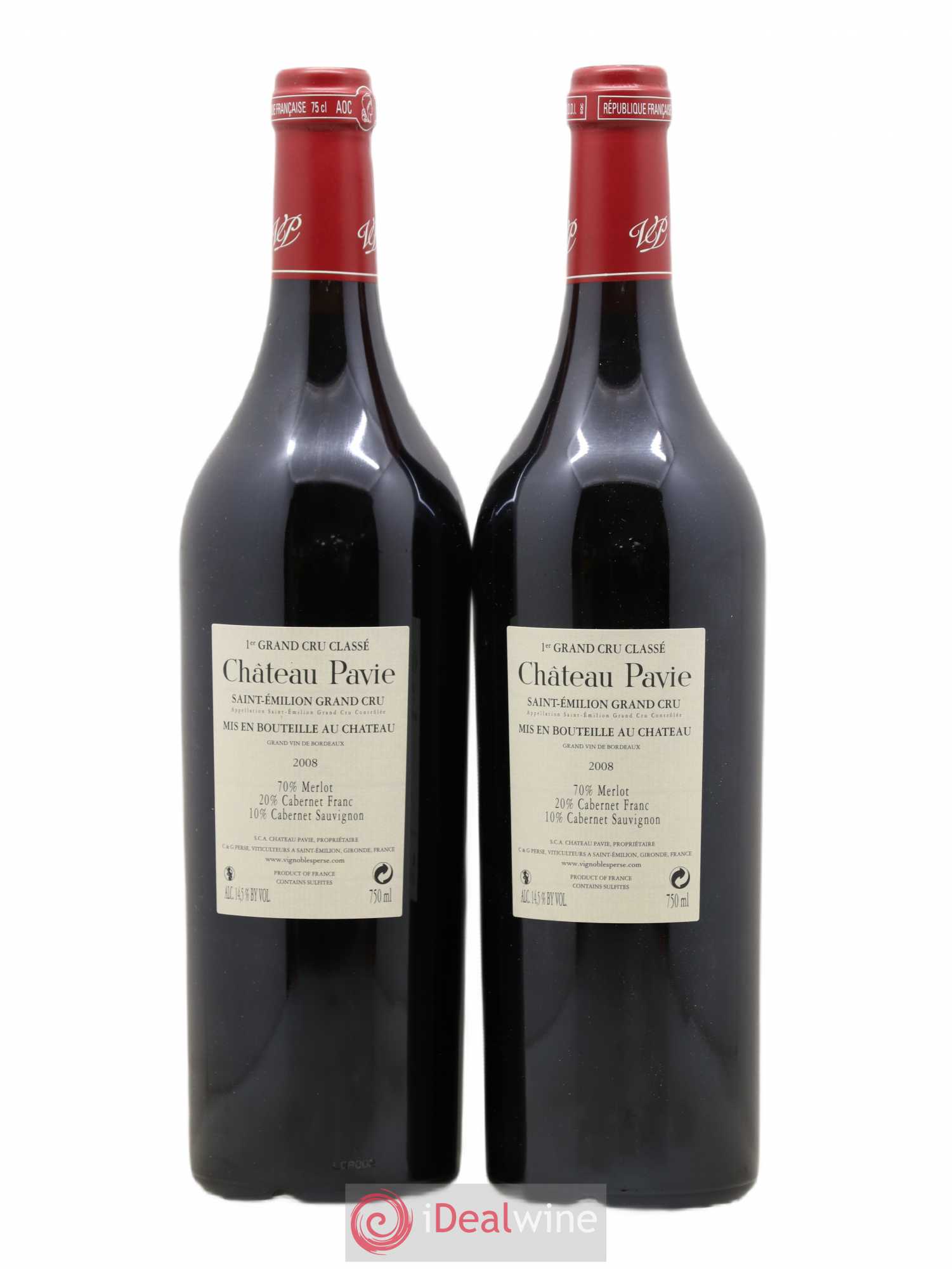 Château Pavie 1er Grand Cru Classé A 2008 - Lot de 2 bouteilles - 1