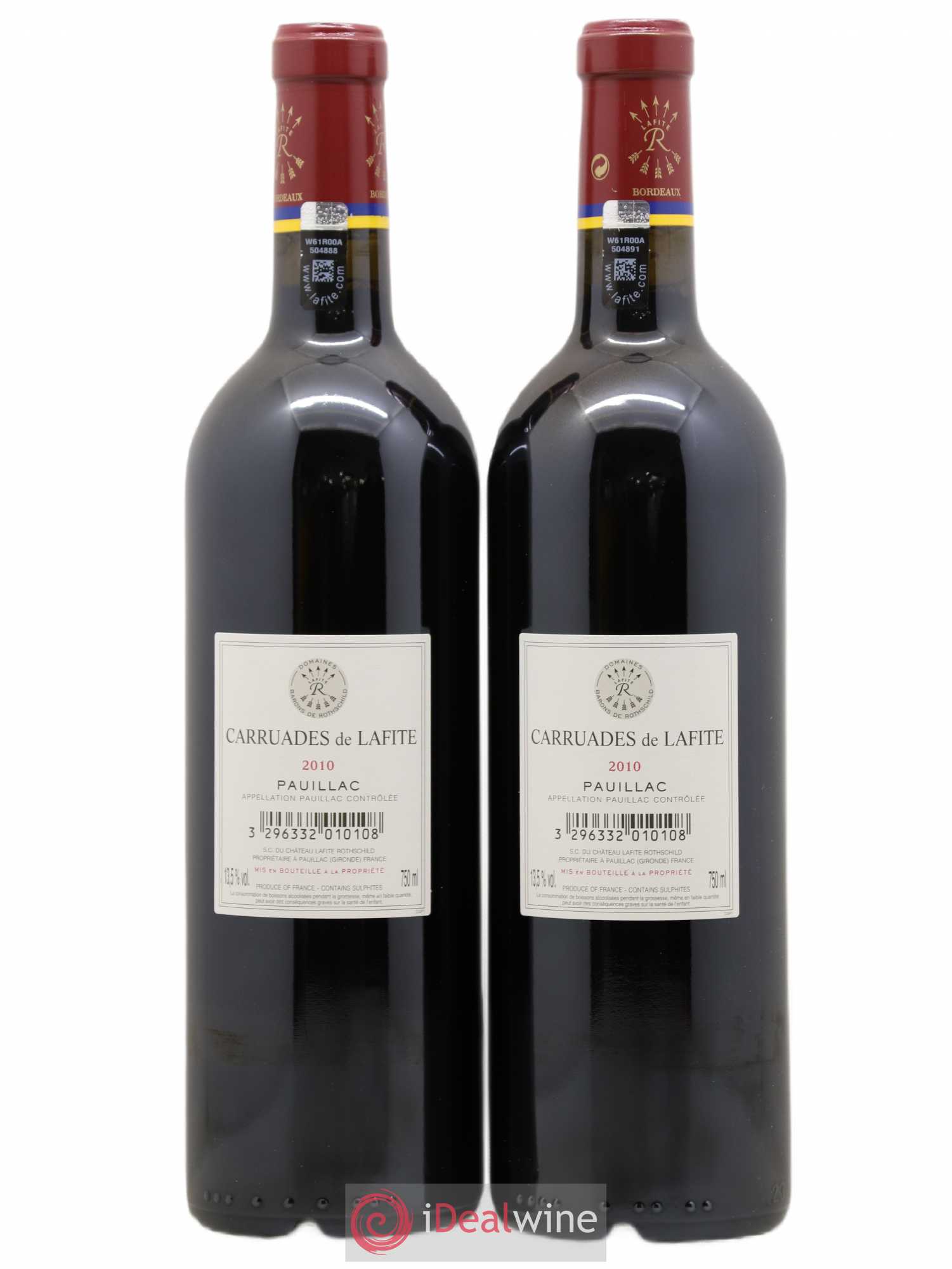 Carruades de Lafite Rothschild Second Vin 2010 - Lot de 2 bouteilles - 1