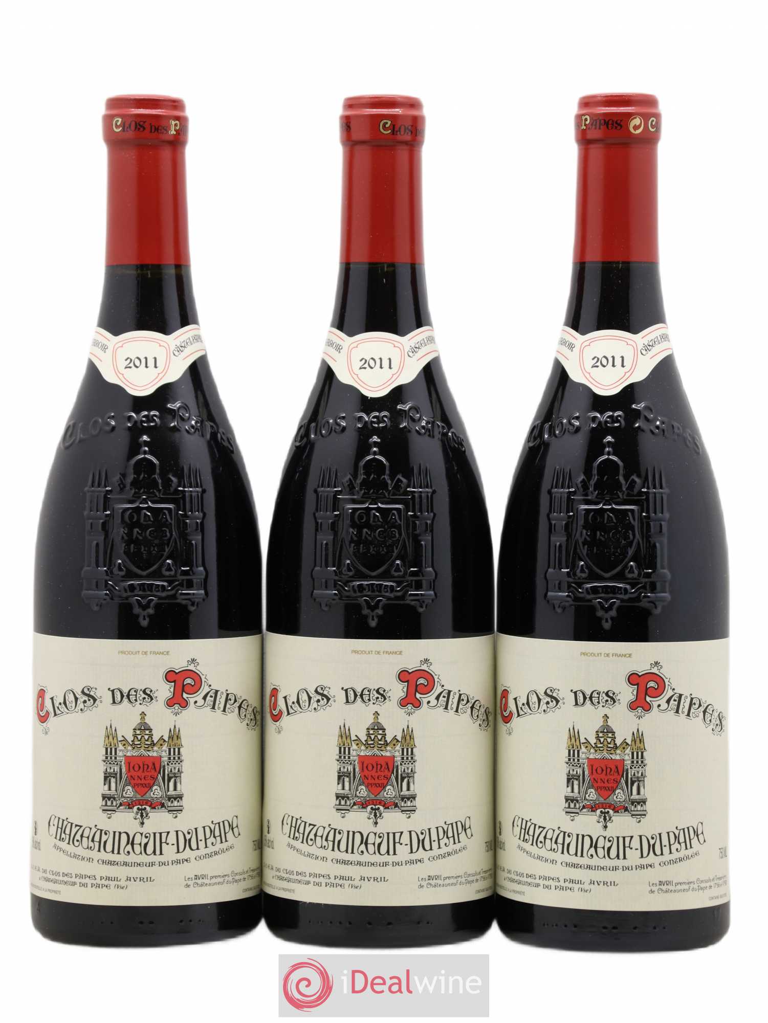 Châteauneuf-du-Pape Clos des Papes - Paul Avril 2011 - Lot de 3 bouteilles - 0