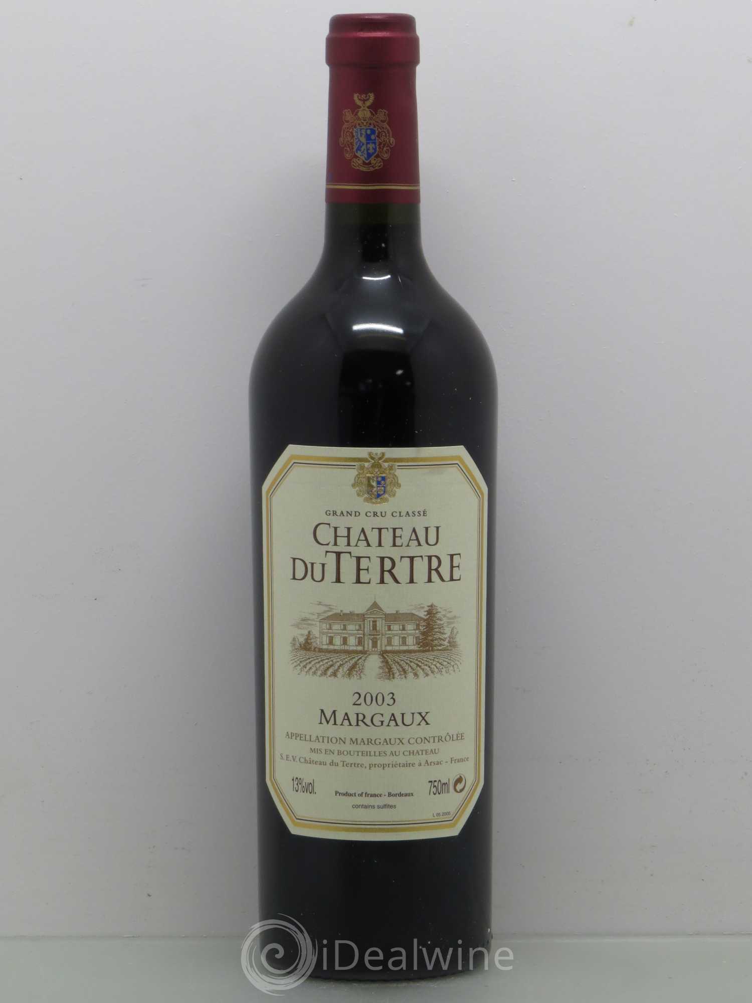 Château du Tertre 5ème Grand Cru Classé 2003 - Lot de 1 bouteille - 0