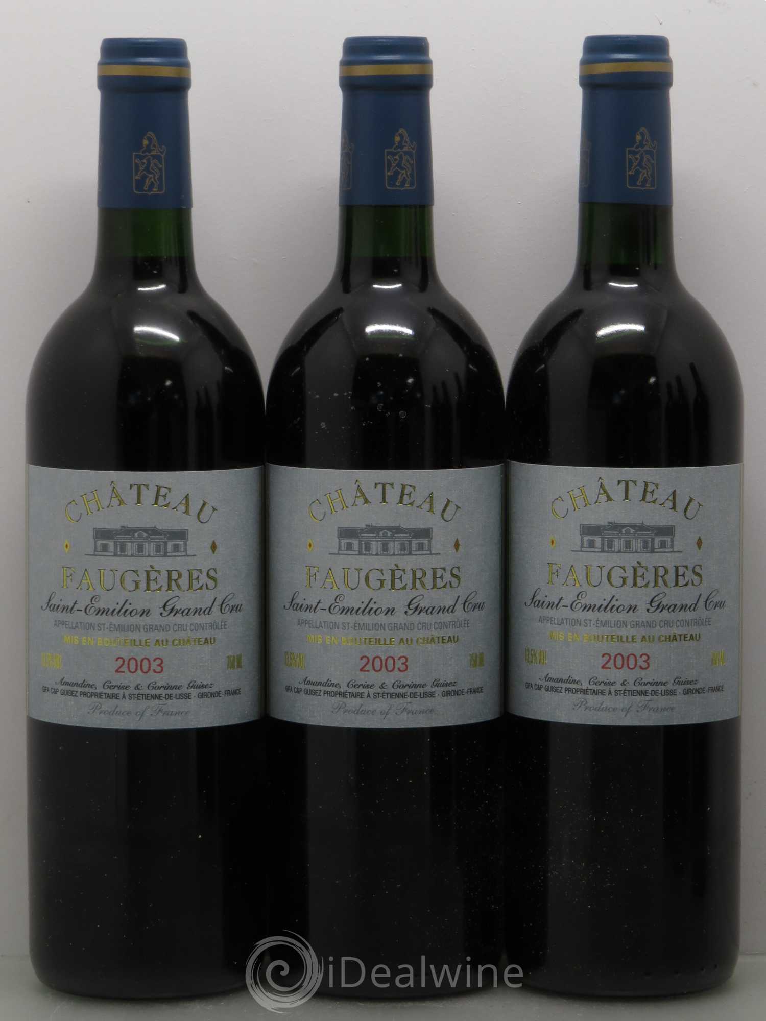 Château Faugères Grand Cru Classé 2003 - Lot de 6 bouteilles - 1