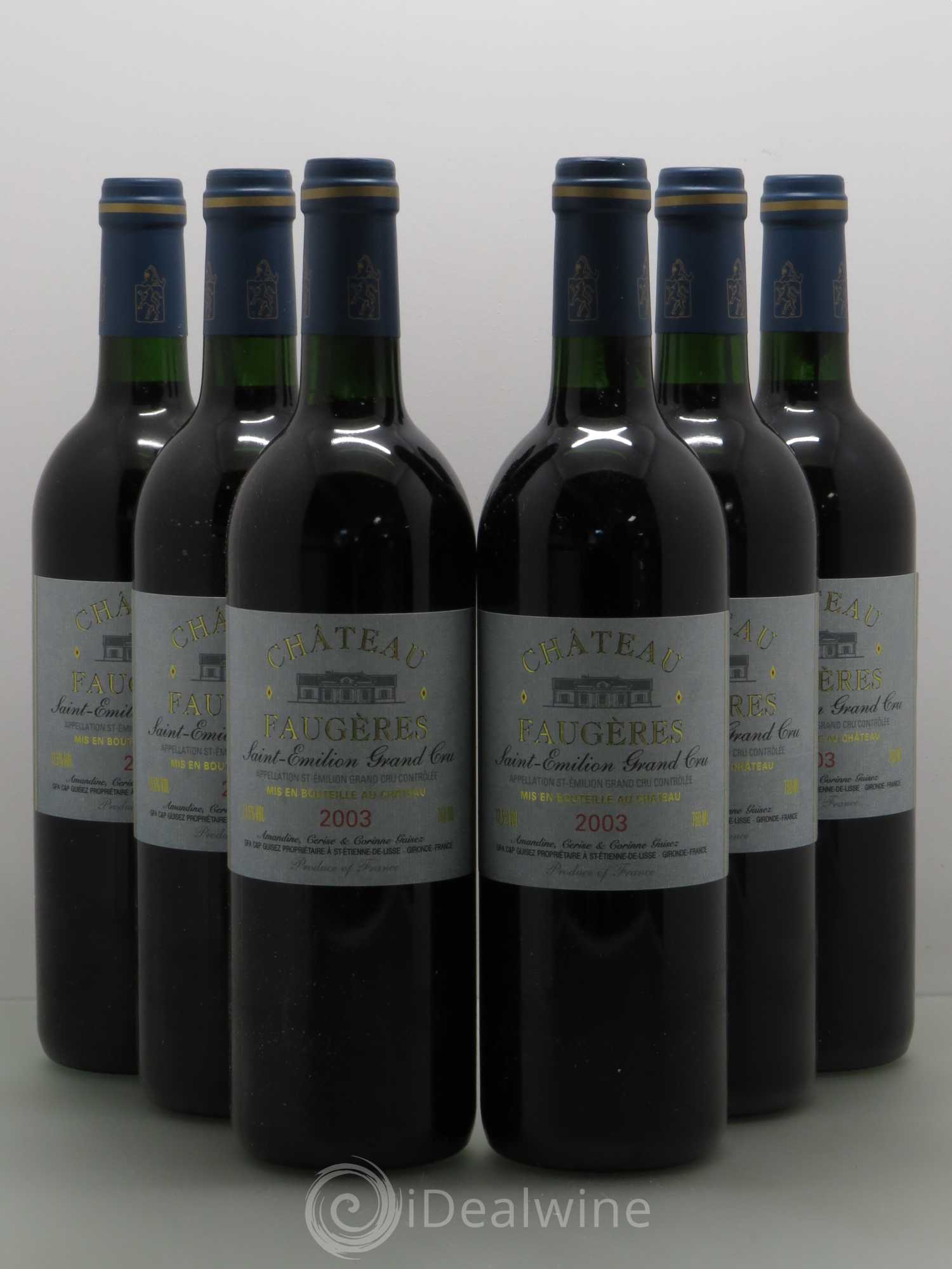 Château Faugères Grand Cru Classé 2003 - Lot de 6 bouteilles - 0