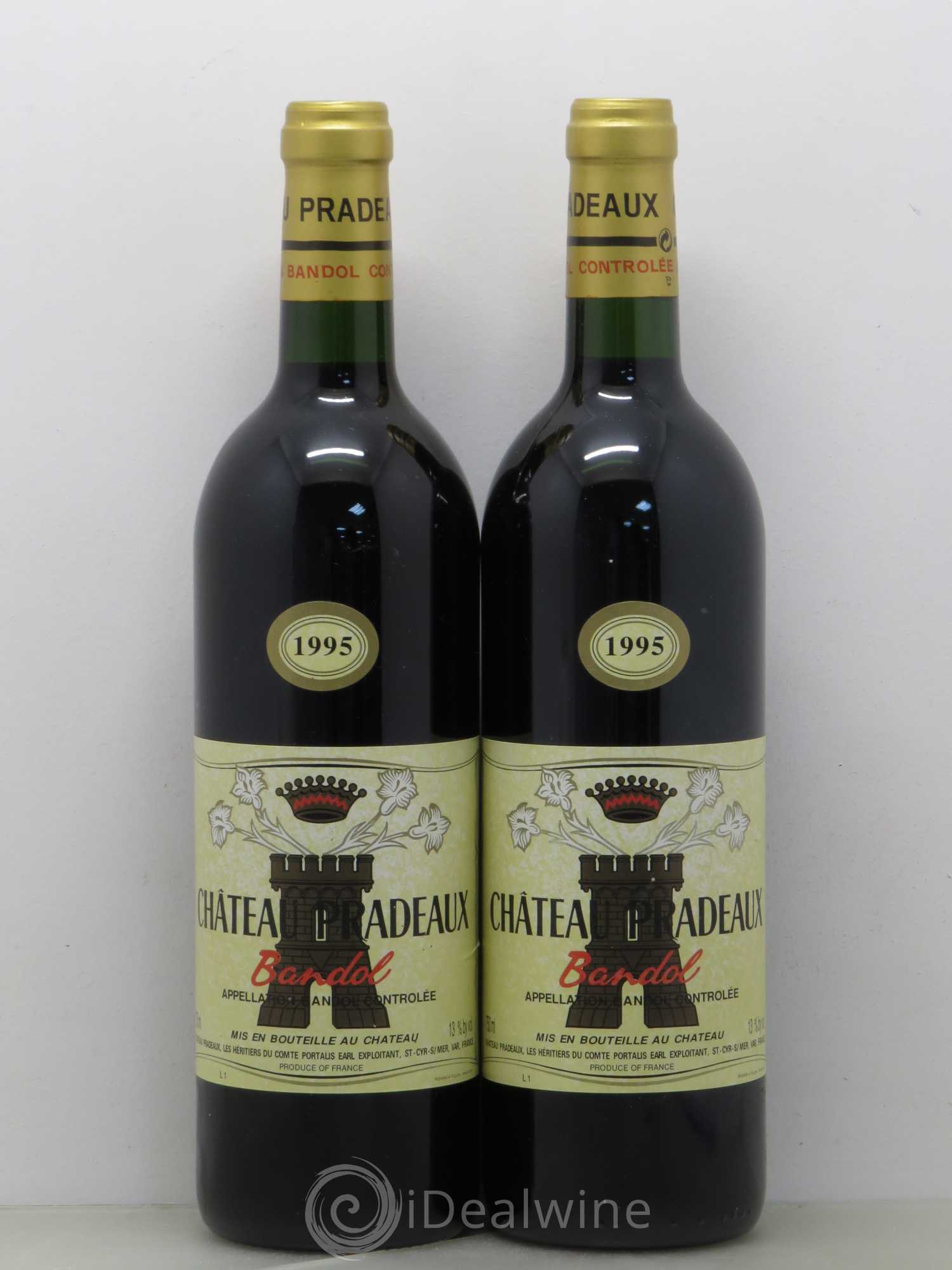 Bandol Château Pradeaux Famille Portalis 1995 - Lot de 2 bouteilles - 0