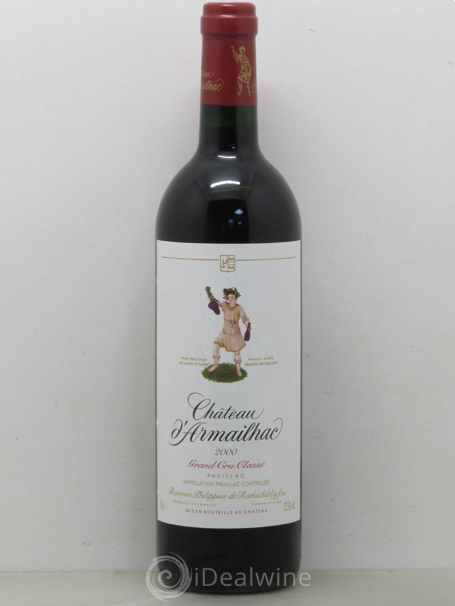 Château d' Armailhac - Mouton Baron(ne) Philippe 5ème Grand Cru Classé 2000 - Lot de 1 bouteille - 0