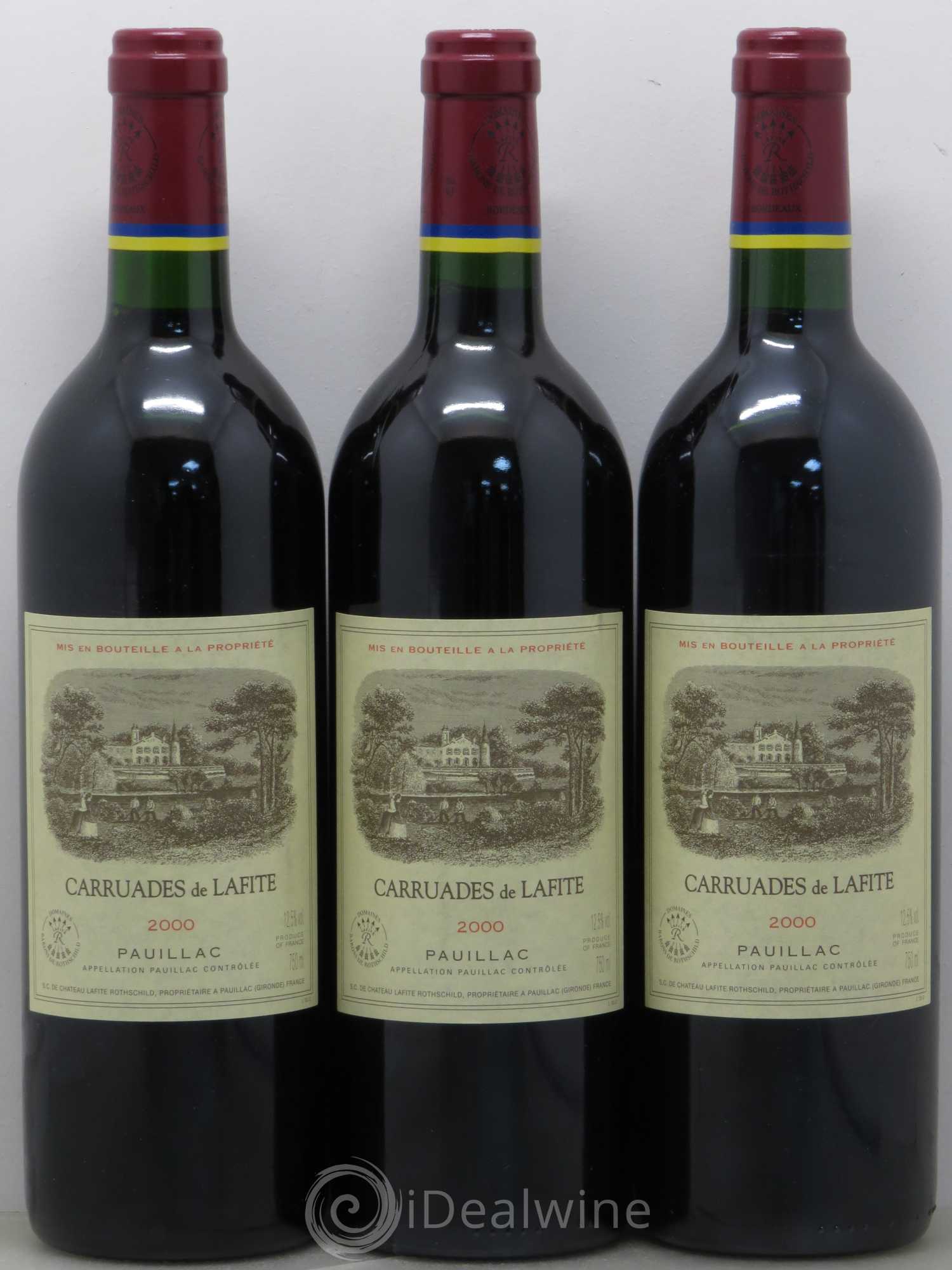 Carruades de Lafite Rothschild Second Vin 2000 - Lot de 3 bouteilles - 0