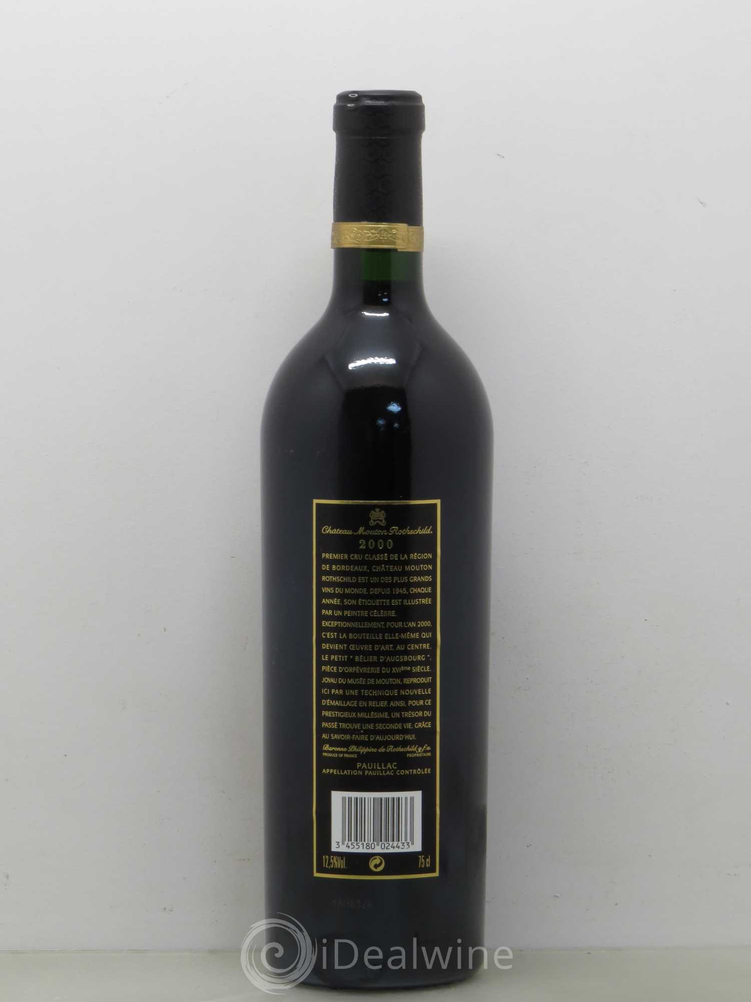 Château Mouton Rothschild 1er Grand Cru Classé 2000 - Lot de 1 bouteille - 1
