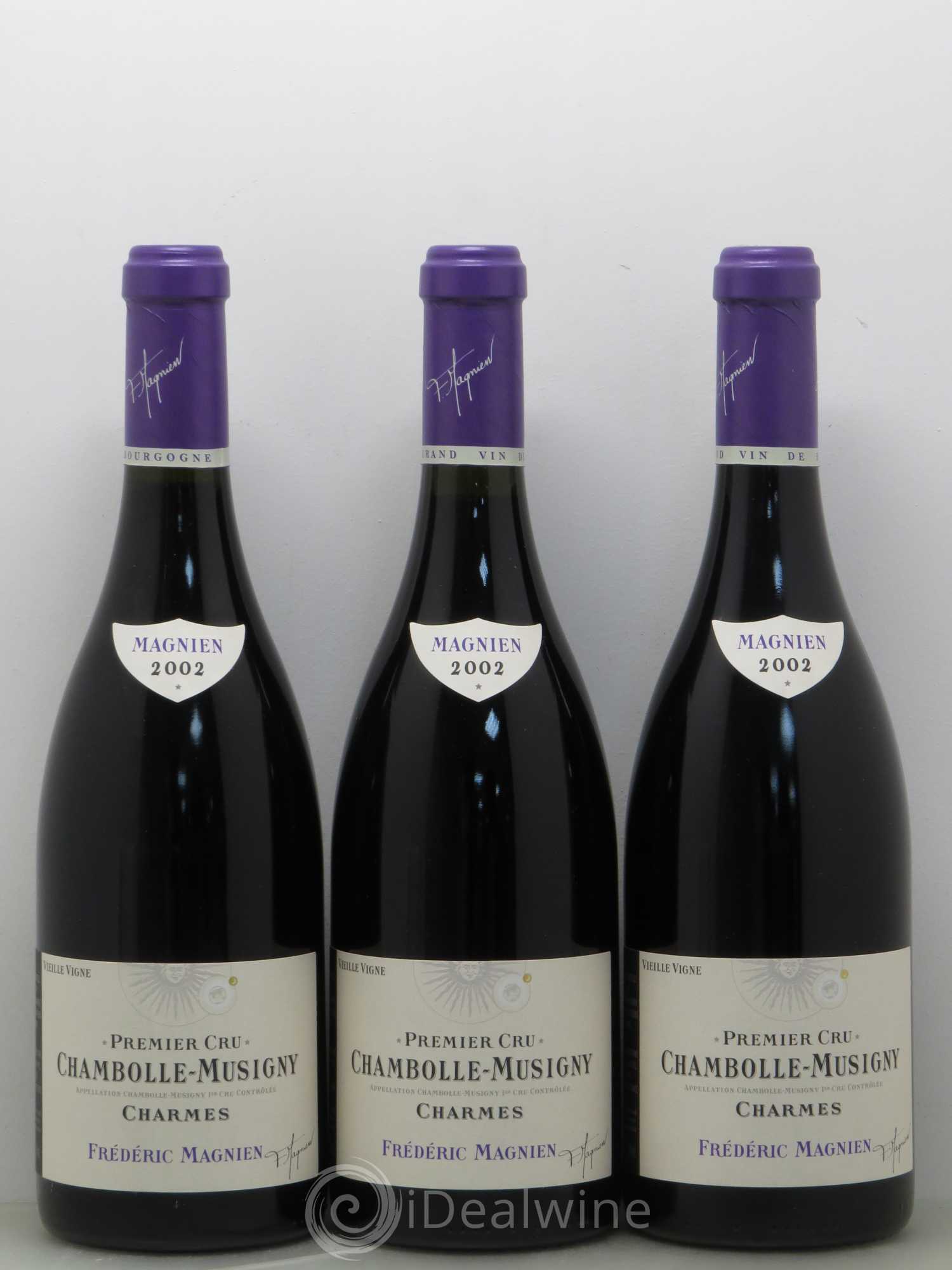 Chambolle-Musigny 1er Cru Charmes Vieilles Vignes Frédéric Magnien 2002 - Posten von 3 Flaschen - 0