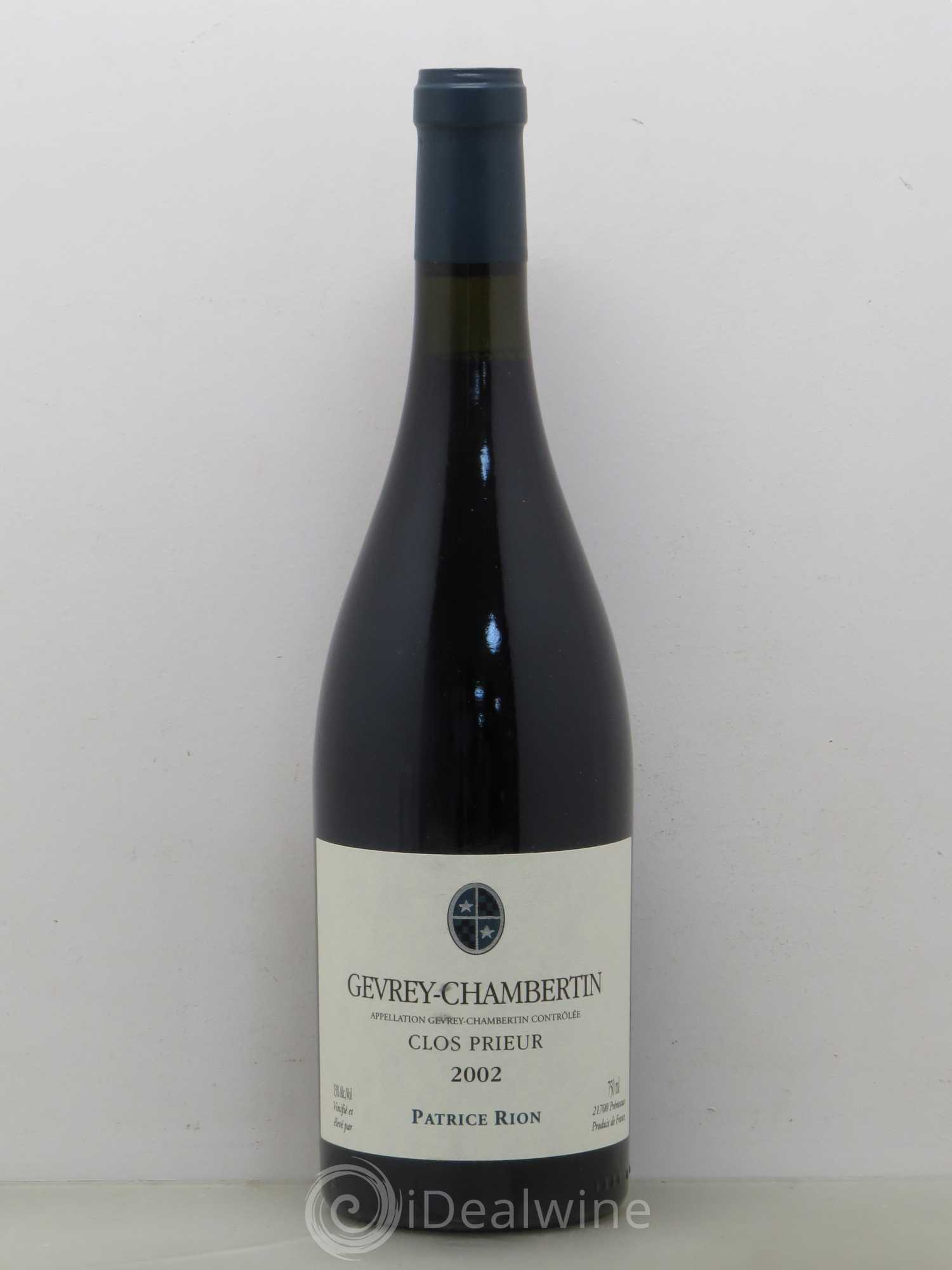 Gevrey-Chambertin Clos Prieur Patrice Rion 2002 - Lot de 1 bouteille - 0