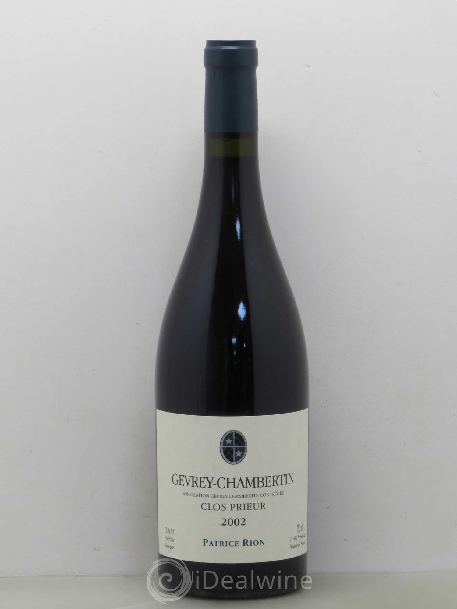 Gevrey-Chambertin Clos Prieur Patrice Rion 2002 - Lot de 1 bouteille - 0