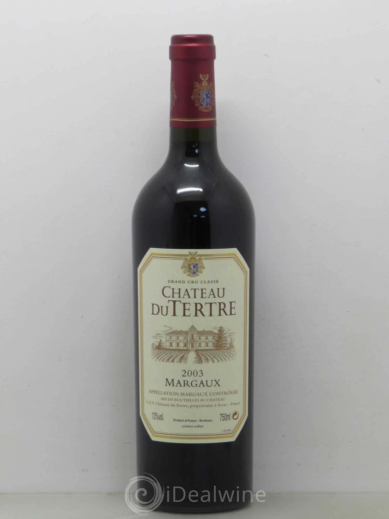 Château du Tertre 5ème Grand Cru Classé 2003 - Lot de 1 bouteille - 0