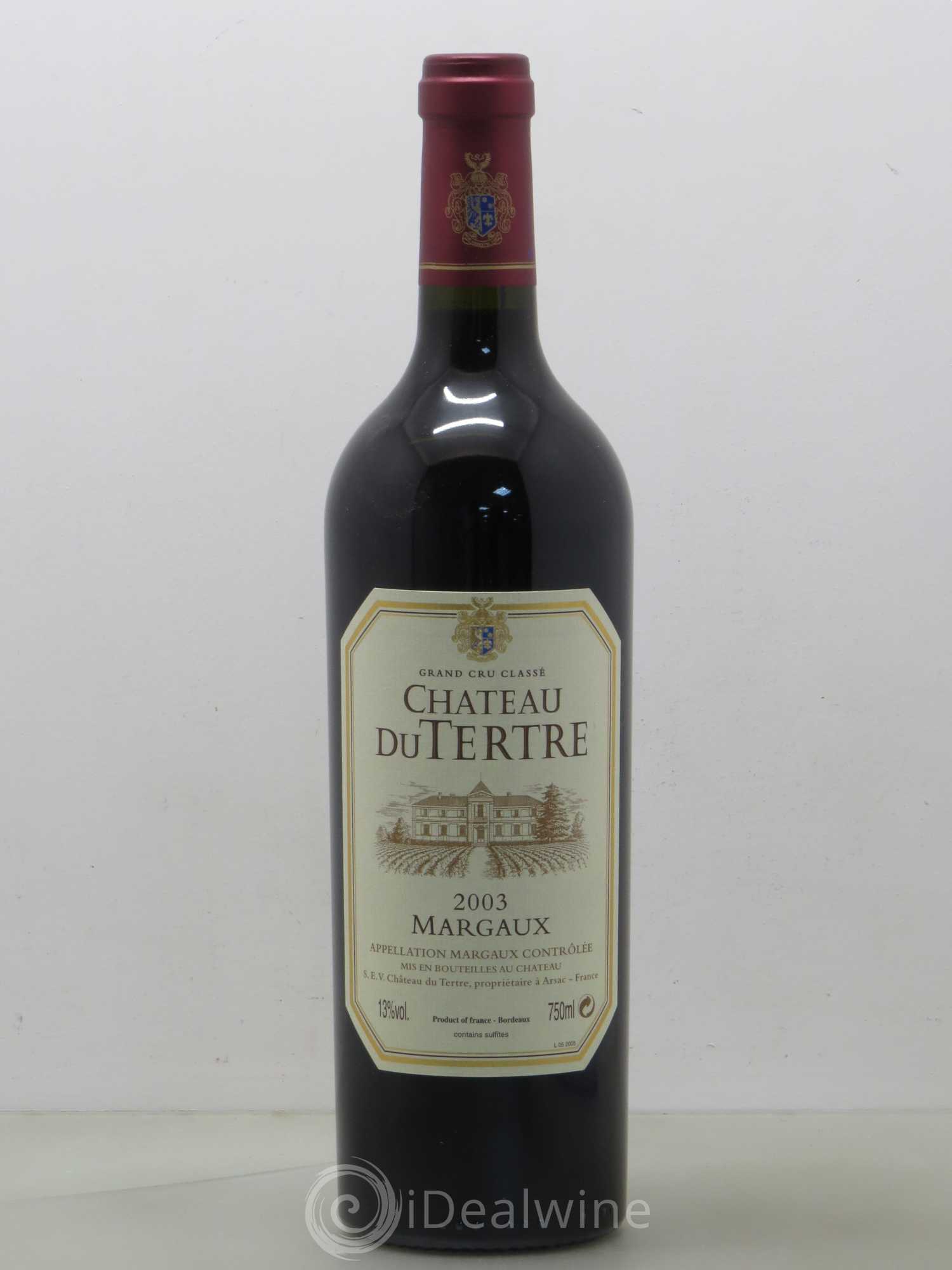 Château du Tertre 5ème Grand Cru Classé 2003 - Lot de 1 bouteille - 0