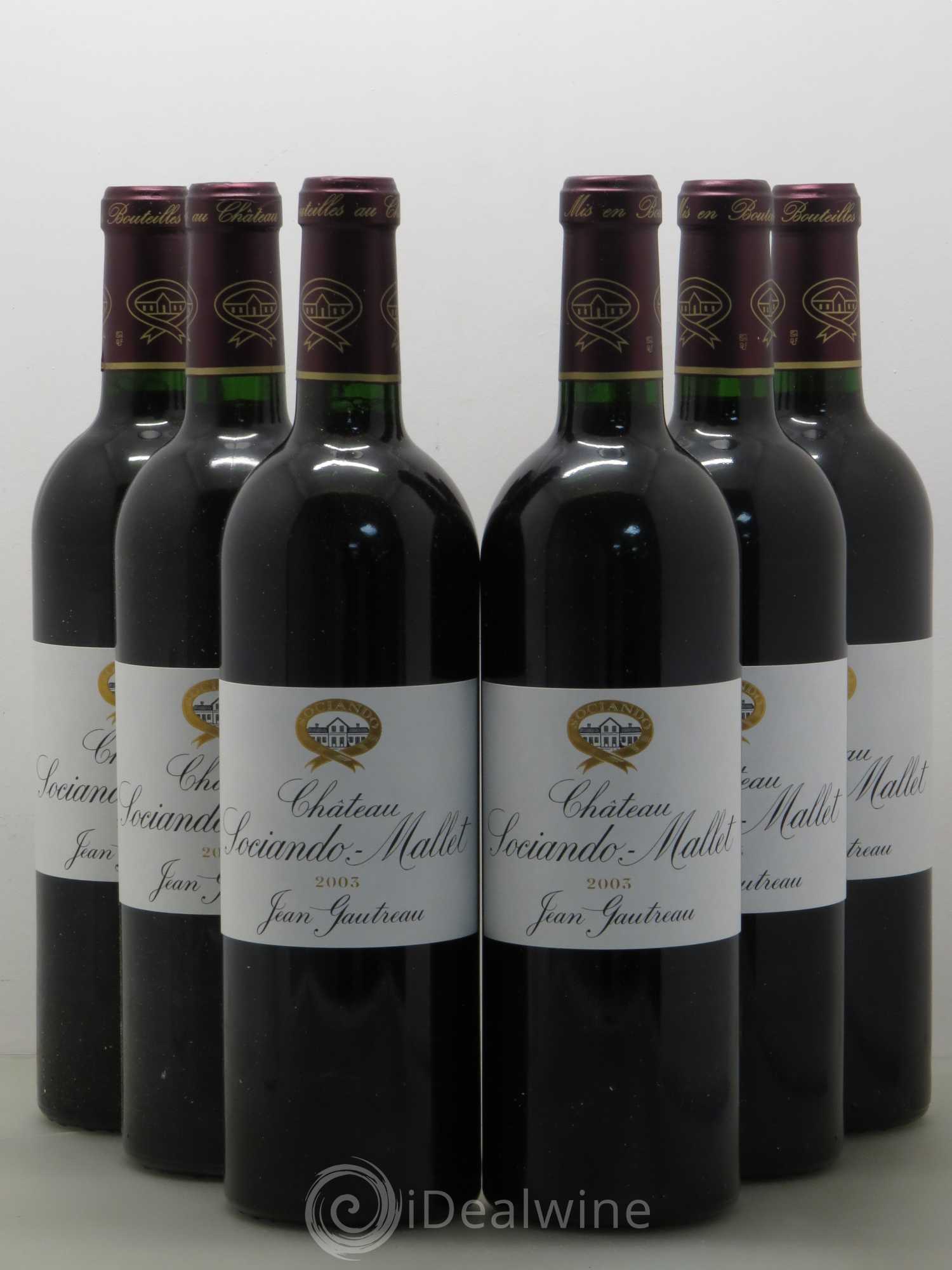 Château Sociando Mallet 2003 - Lot de 6 bouteilles - 0