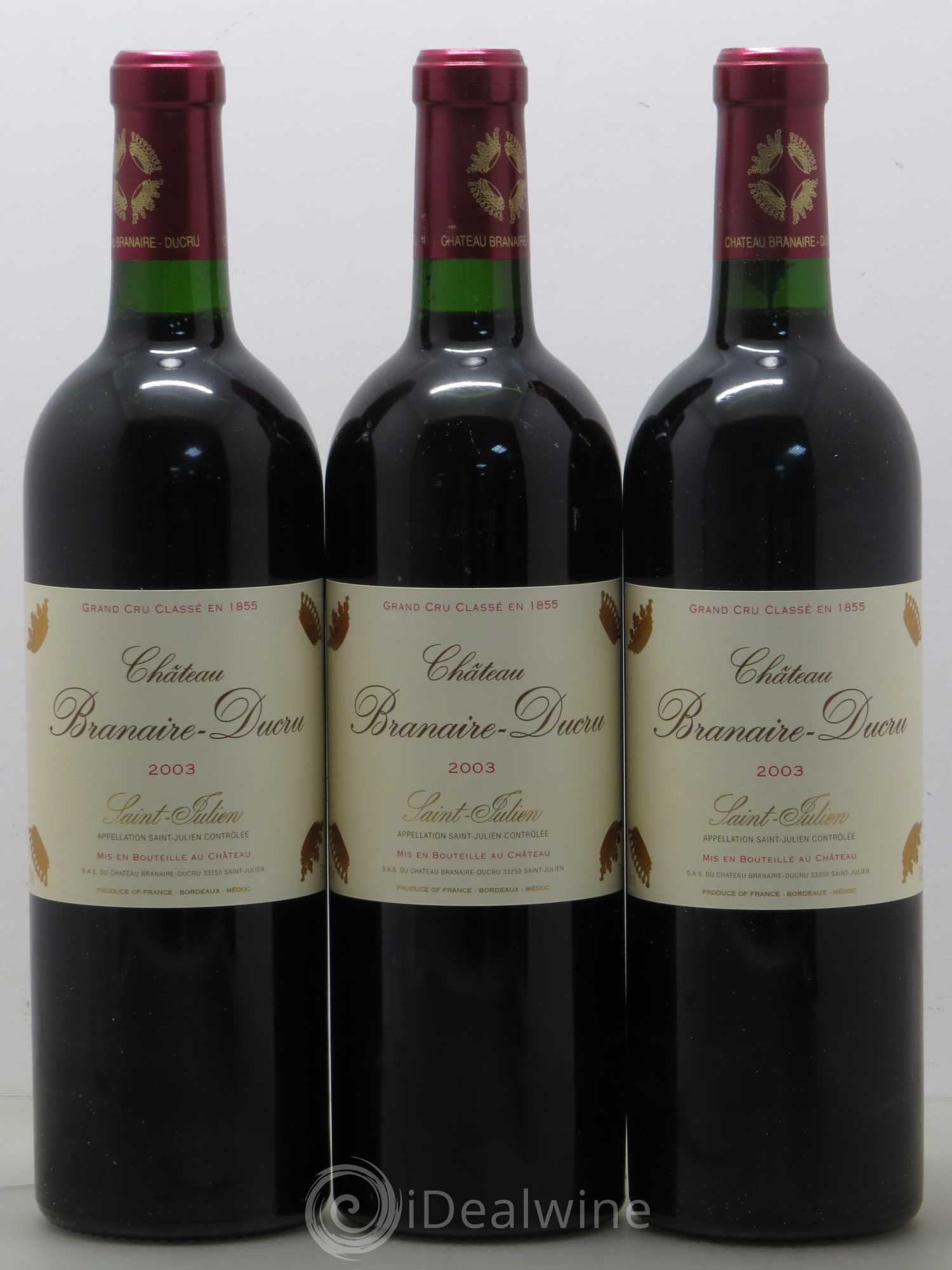 Château Branaire Ducru 4ème Grand Cru Classé 2003 - Lot de 6 bouteilles - 2
