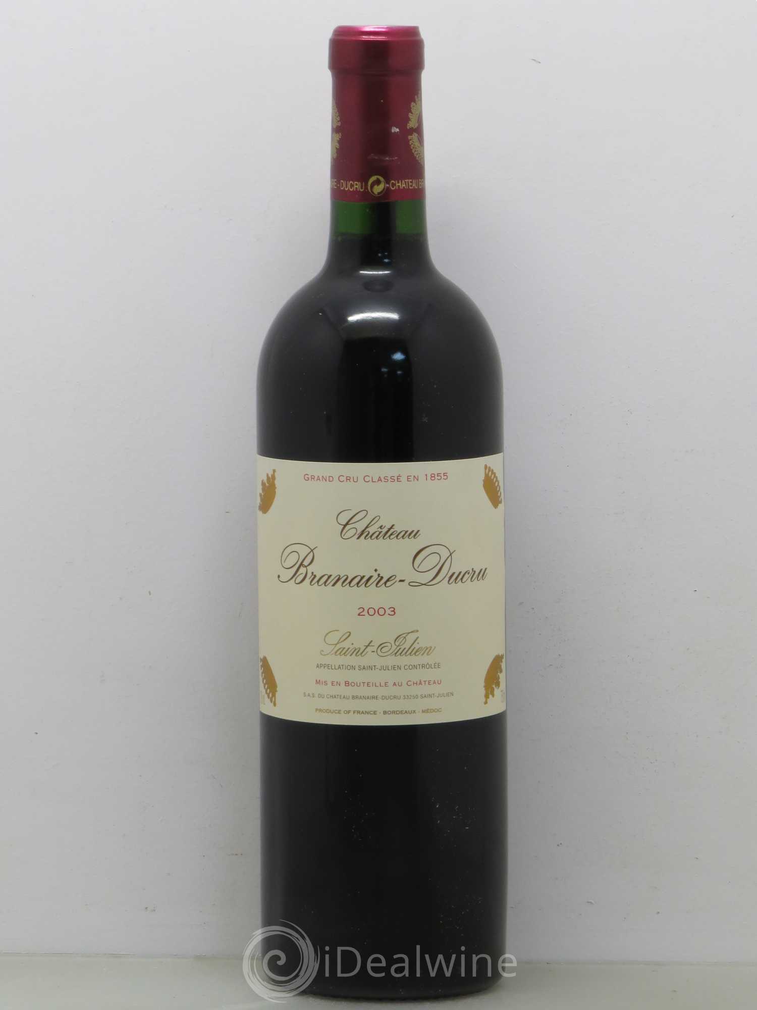 Château Branaire Ducru 4ème Grand Cru Classé 2003 - Lot de 1 bouteille - 0