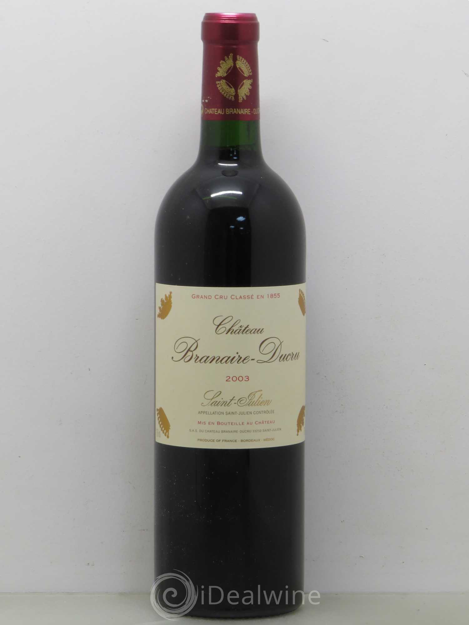 Château Branaire Ducru 4ème Grand Cru Classé 2003 - Lot de 1 bouteille - 0