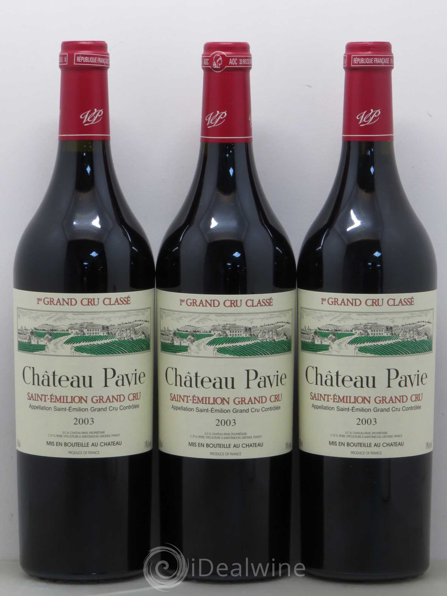 Château Pavie 1er Grand Cru Classé A 2003 - Lot de 3 bouteilles - 0