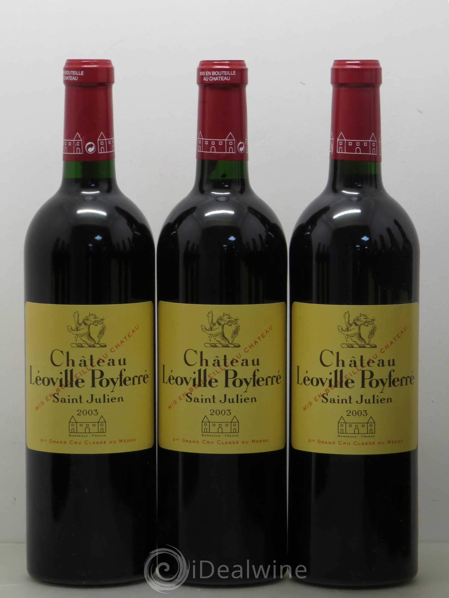 Château Léoville Poyferré 2ème Grand Cru Classé 2003 - Lot de 12 bouteilles - 1