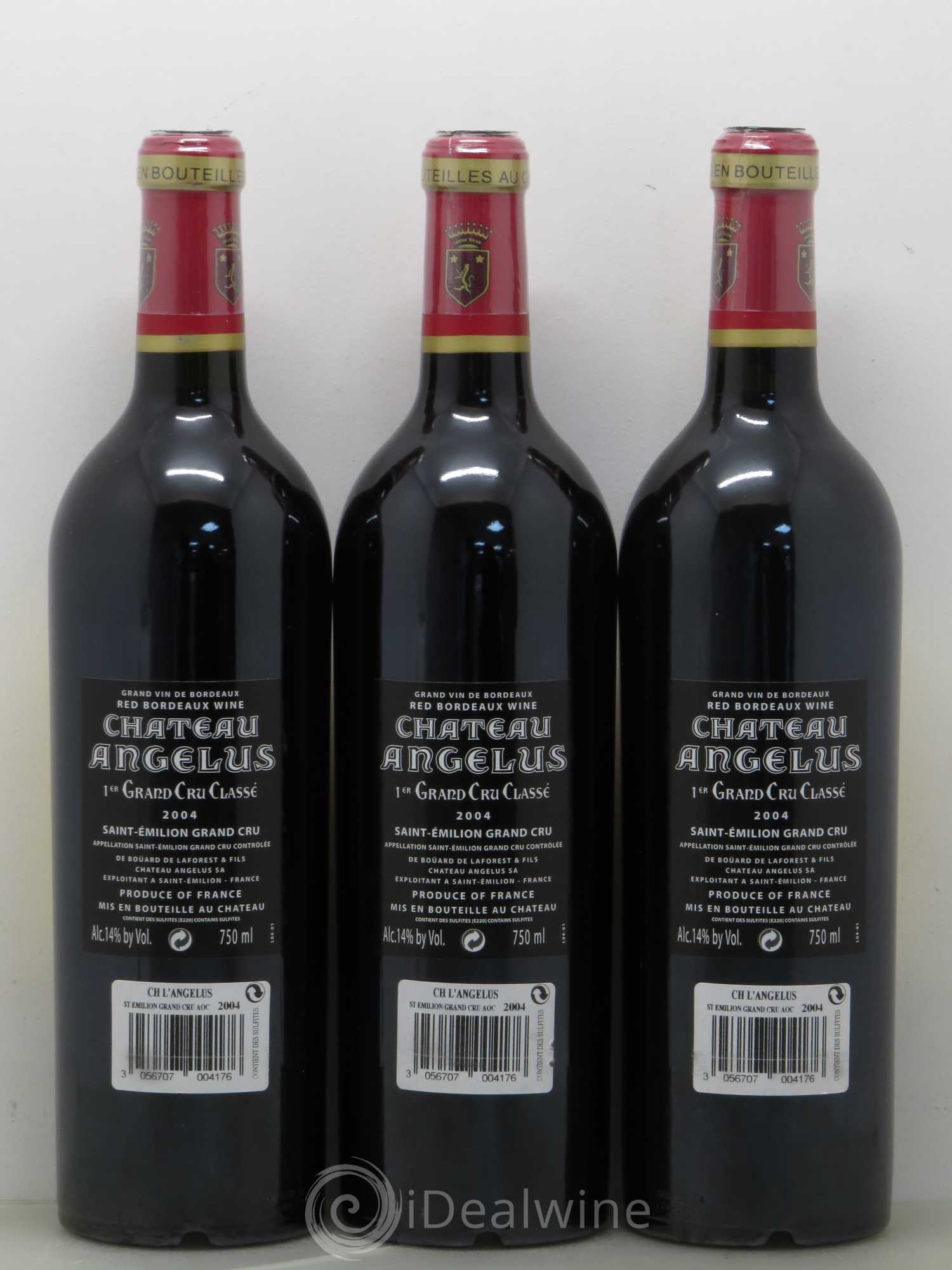 Château Angélus 1er Grand Cru Classé A 2004 - Lot de 3 bouteilles - 1