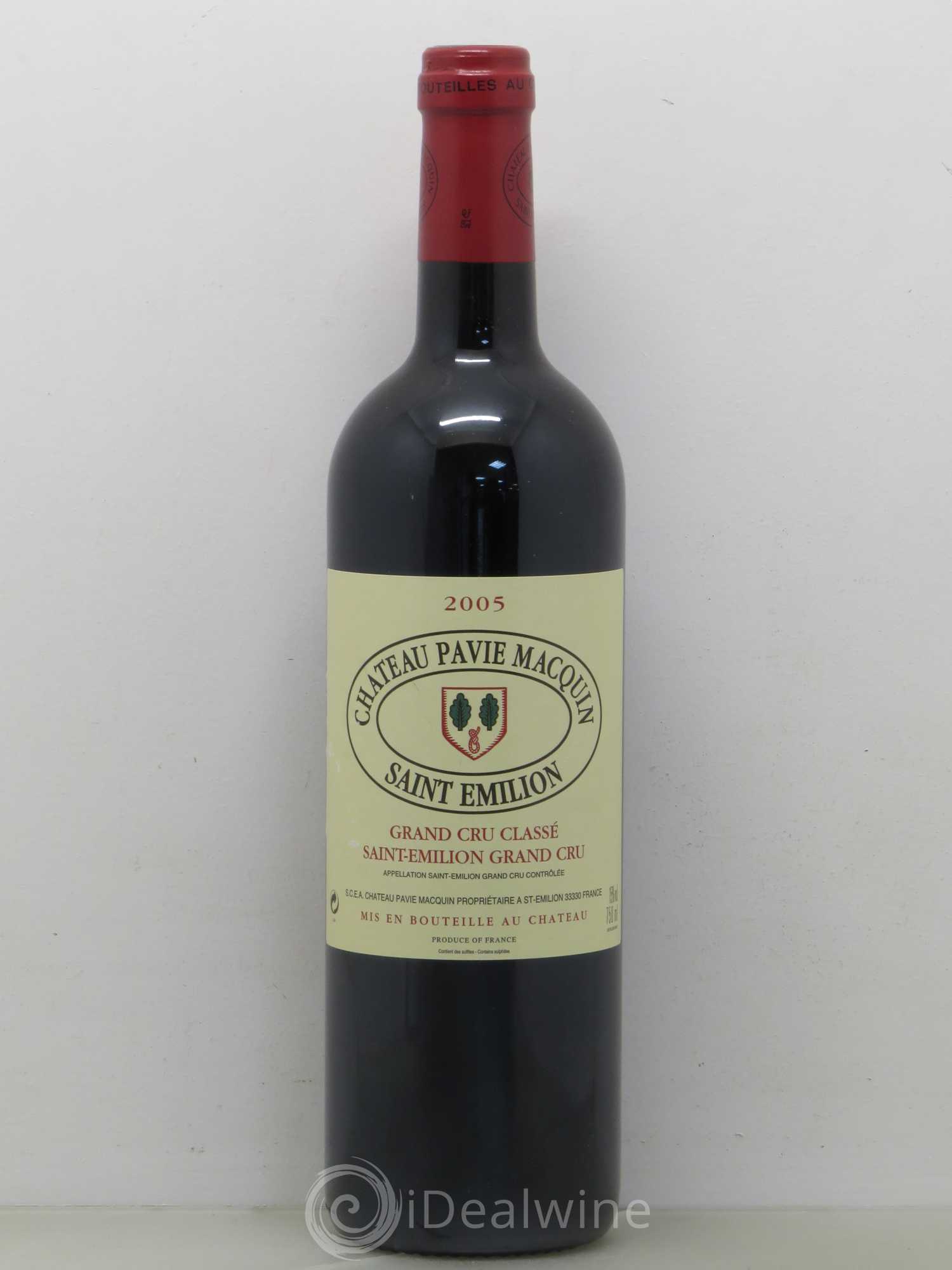 Château Pavie Macquin 1er Grand Cru Classé B 2005 - Lot de 1 bouteille - 0