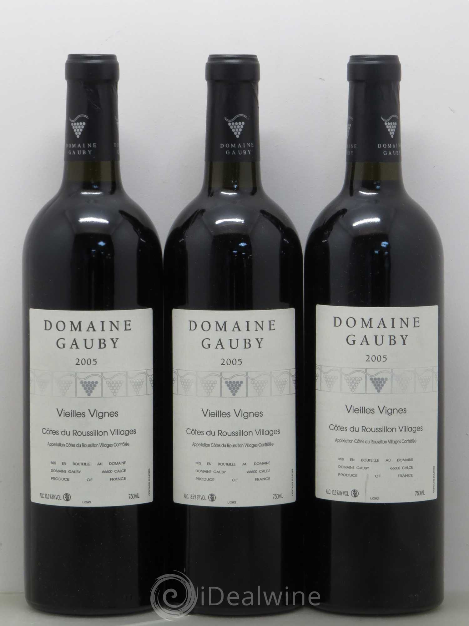 Côtes du Roussillon Villages Vieilles vignes Gauby (Domaine) 2005 - Lot de 3 bouteilles - 0