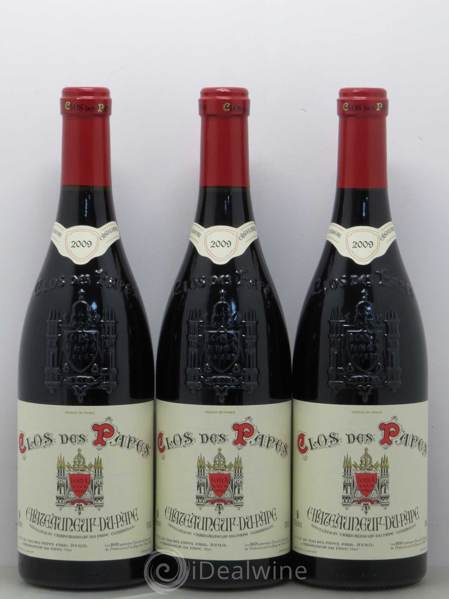 Châteauneuf-du-Pape Clos des Papes - Paul Avril 2009 - Lot de 3 bouteilles - 0