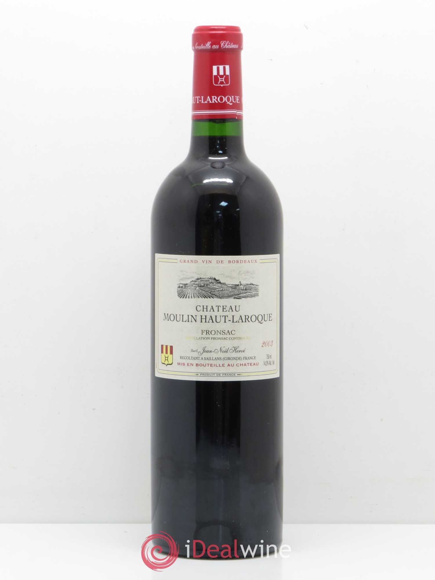 Fronsac Moulin Haut Laroque 2003 - Posten von 1 Flasche - 0