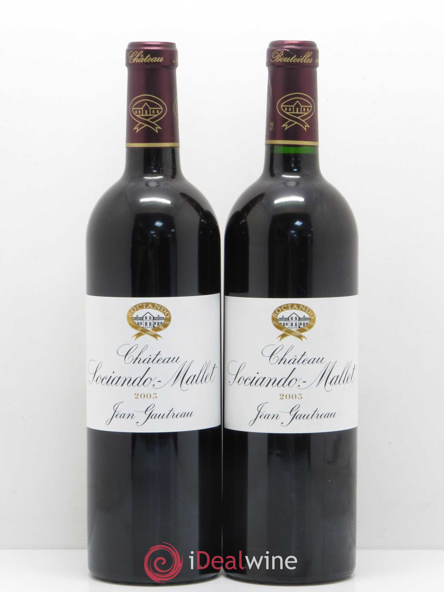 Château Sociando Mallet 2003 - Lot de 2 bouteilles - 0