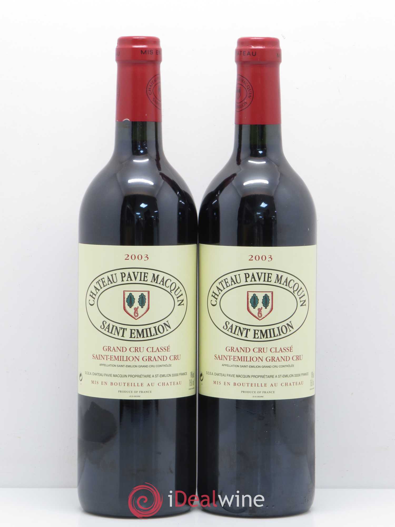 Château Pavie Macquin 1er Grand Cru Classé B 2003 - Lot de 2 bouteilles - 0