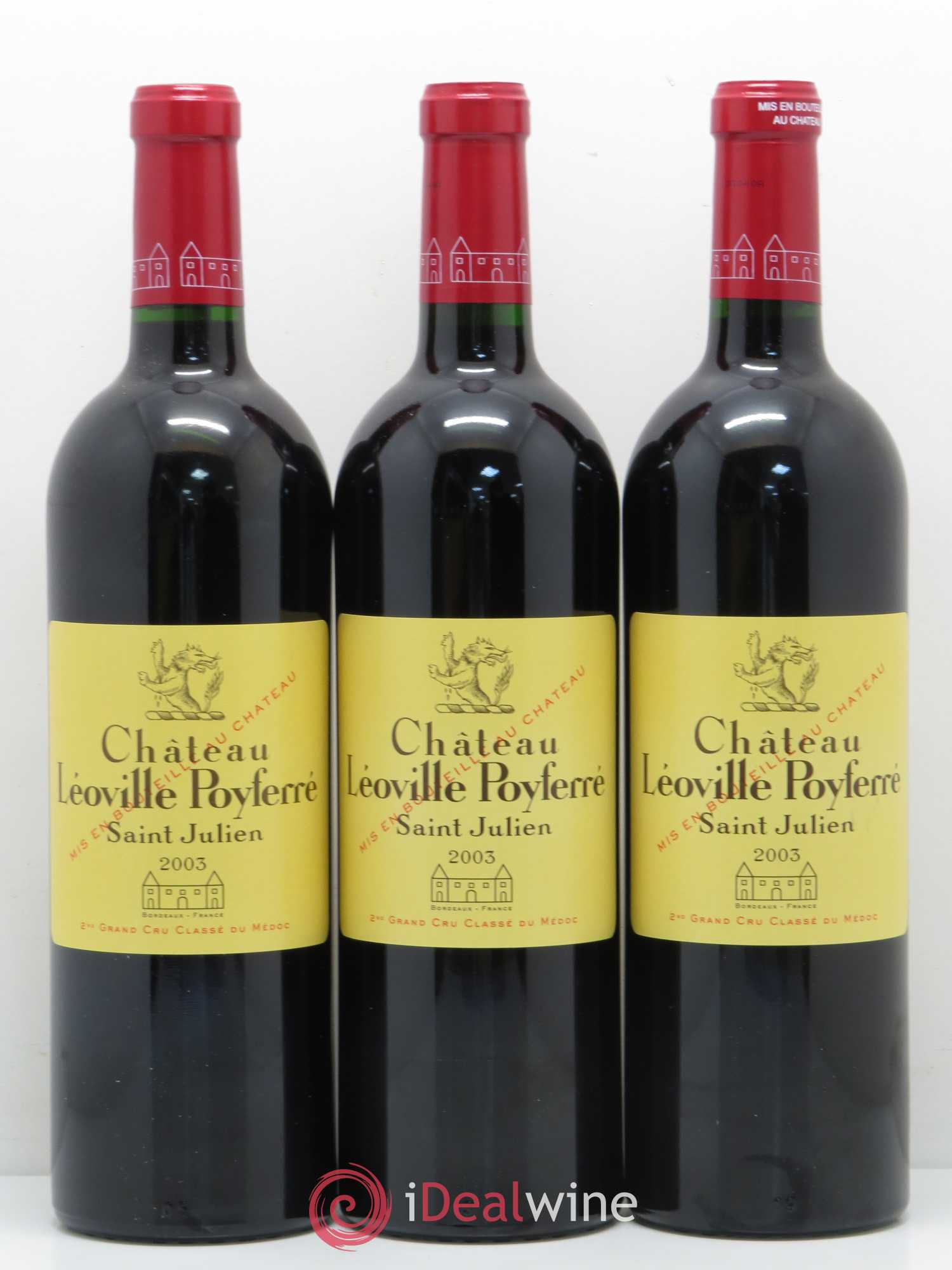 Château Léoville Poyferré 2ème Grand Cru Classé 2003 - Lot de 3 bouteilles - 0