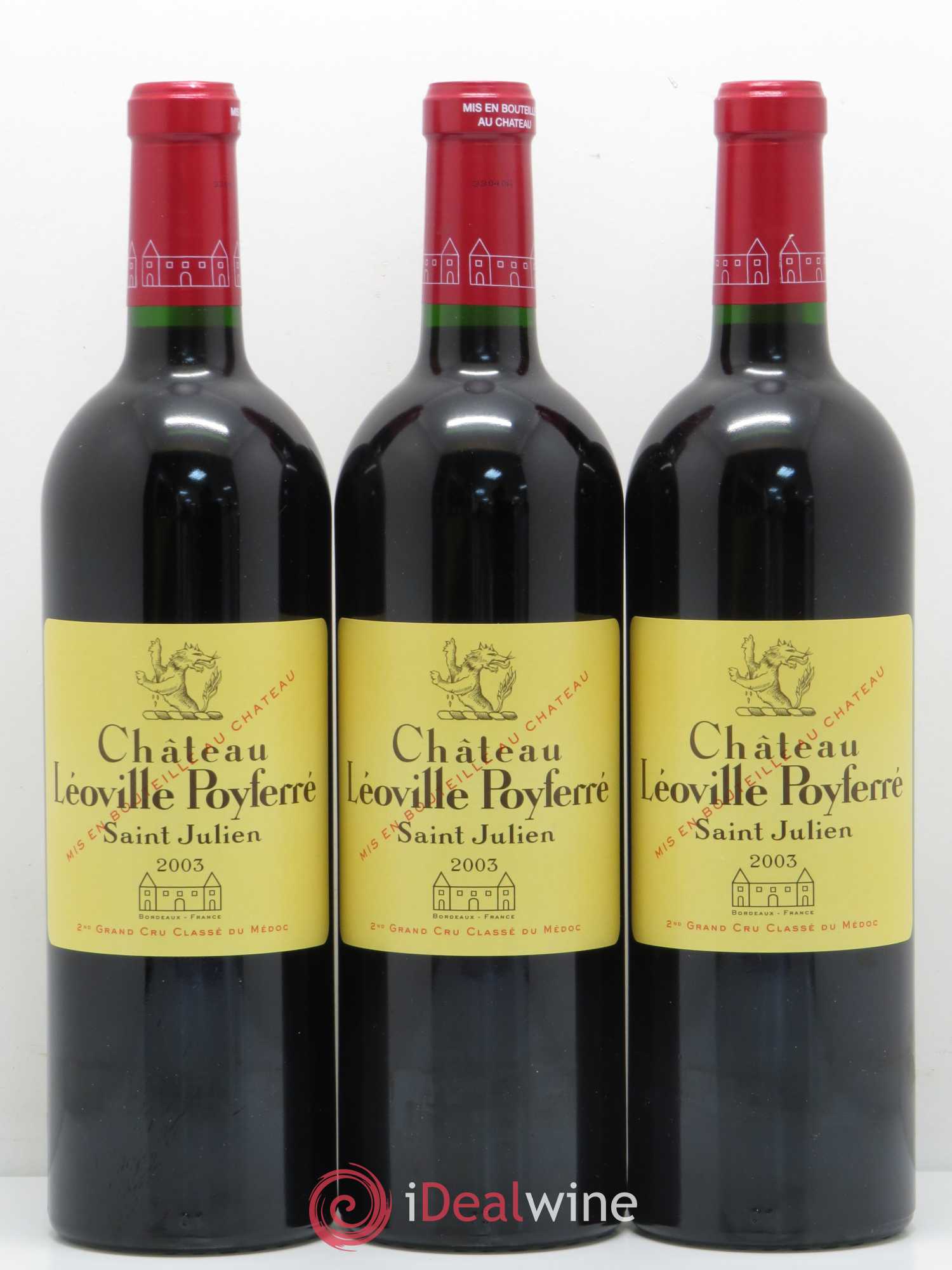 Château Léoville Poyferré 2ème Grand Cru Classé 2003 - Lot de 3 bouteilles - 0